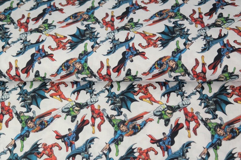 larissastoffe Stoff Lizenstoff Baumwollstoff Superman Superhelden, Meterware, 50 cm x 150 cm