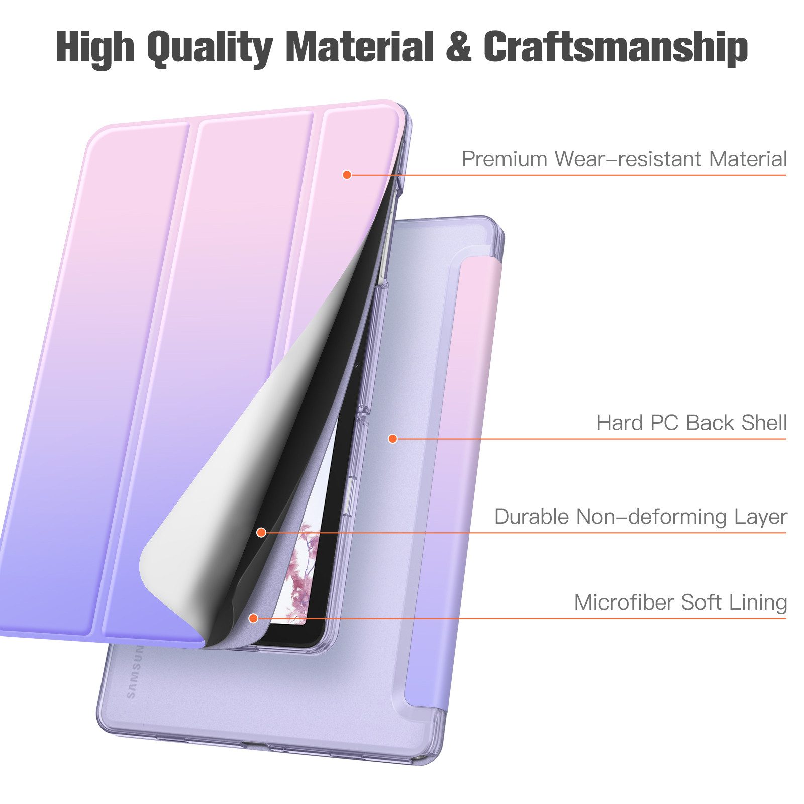 Fintie Tablet-Hülle für Samsung Galaxy Tab A11+ Plus 11" 2025 / Tab A9+ Plus 11 Zoll 2023 11 Zoll, Ultradünn Schutzhülle mit Translucent Rückseite in Matt-Optik – Bild 5 von 5