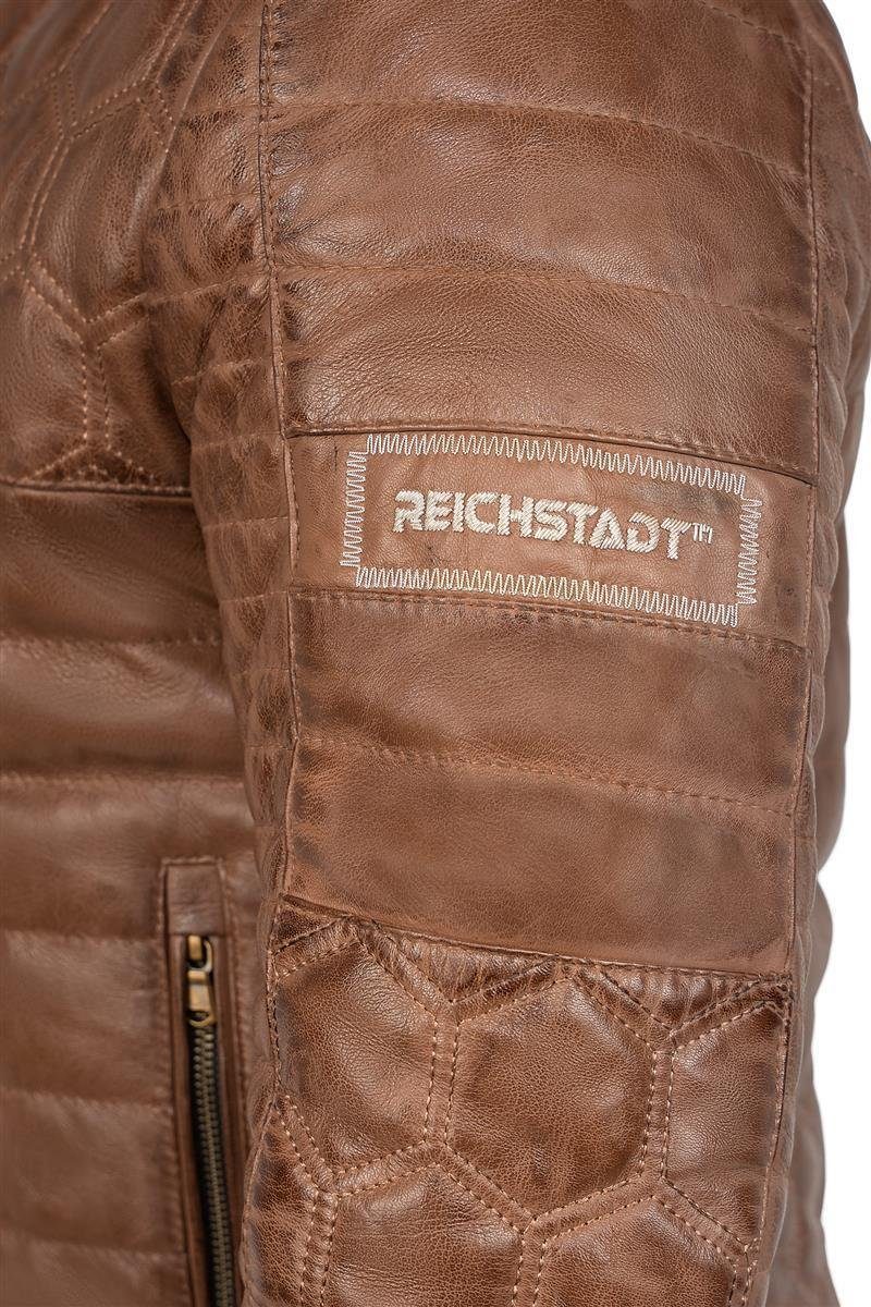 ECHTLEDER Reichstadt Jacke 22RS31LUX (1-St) Edles braun Design Lederjacke Wabenmuster Herren
