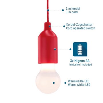 HyCell Dekolicht Pull-Light Set mit Zugschalter - Warmweiß LED mit 22 Stunden Leuchtdauer