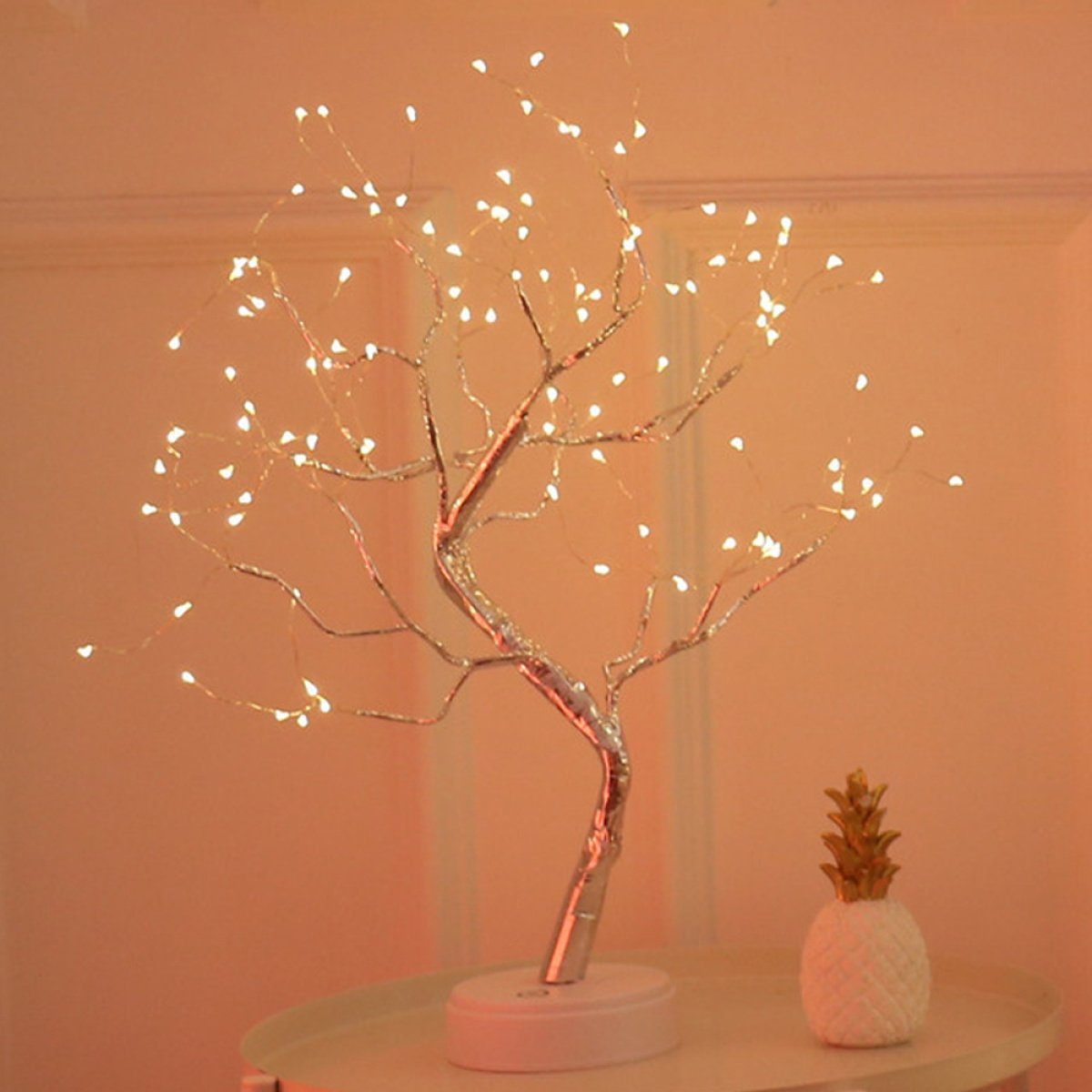ZmdecQna LED Baum LED Baum Lichter, Warm Verstellbare Äste, USB/Batteriebetrieben weiß2