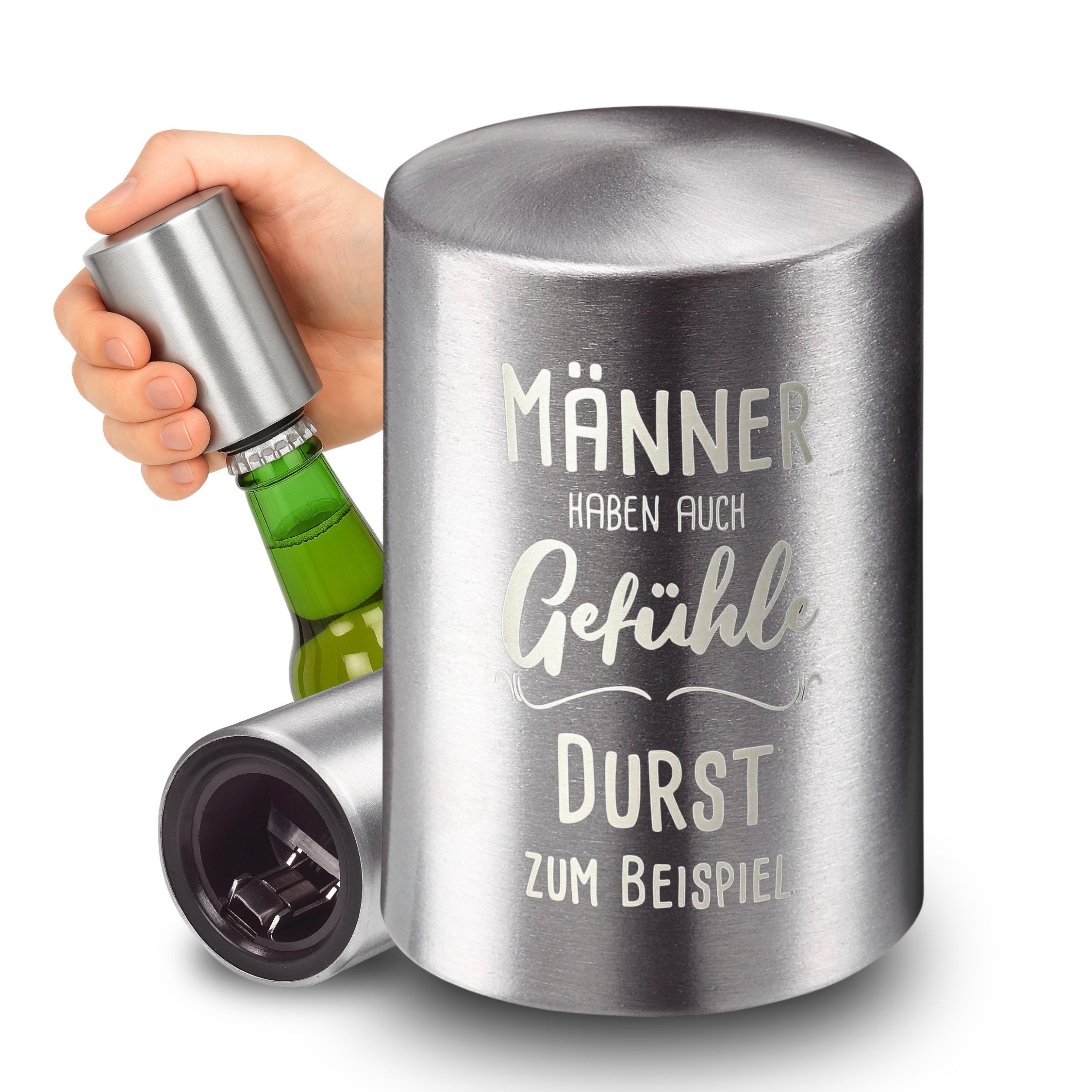 elasto Flaschenöffner Push & Pull Kapselheber mit Motiv als Geschenkidee für Männer