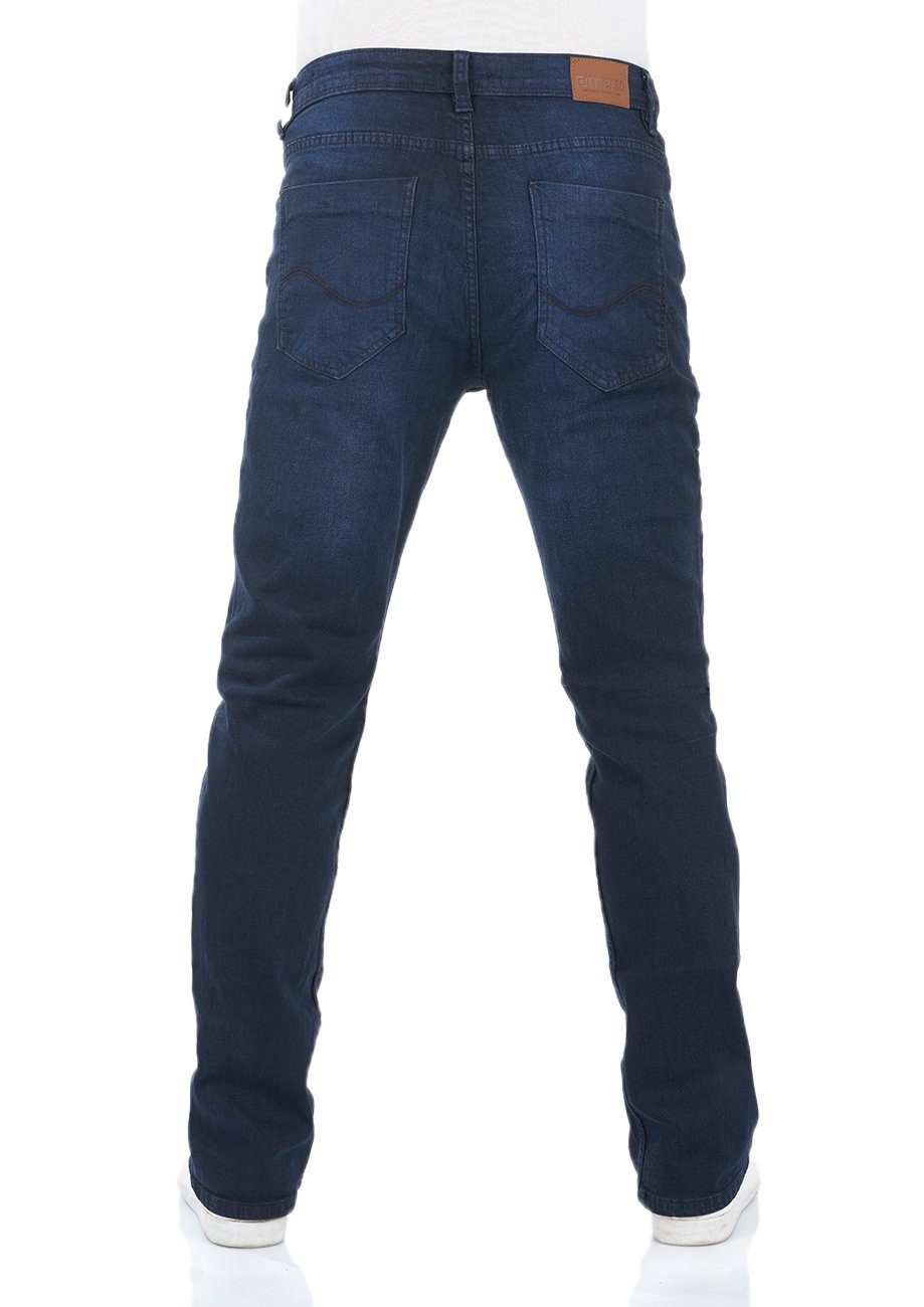 Denim Blue Hose Cut Boot riverso (D233) RIVFalko Dark Fit Bootcut-Jeans Stretch Denim Herren mit Jeanshose