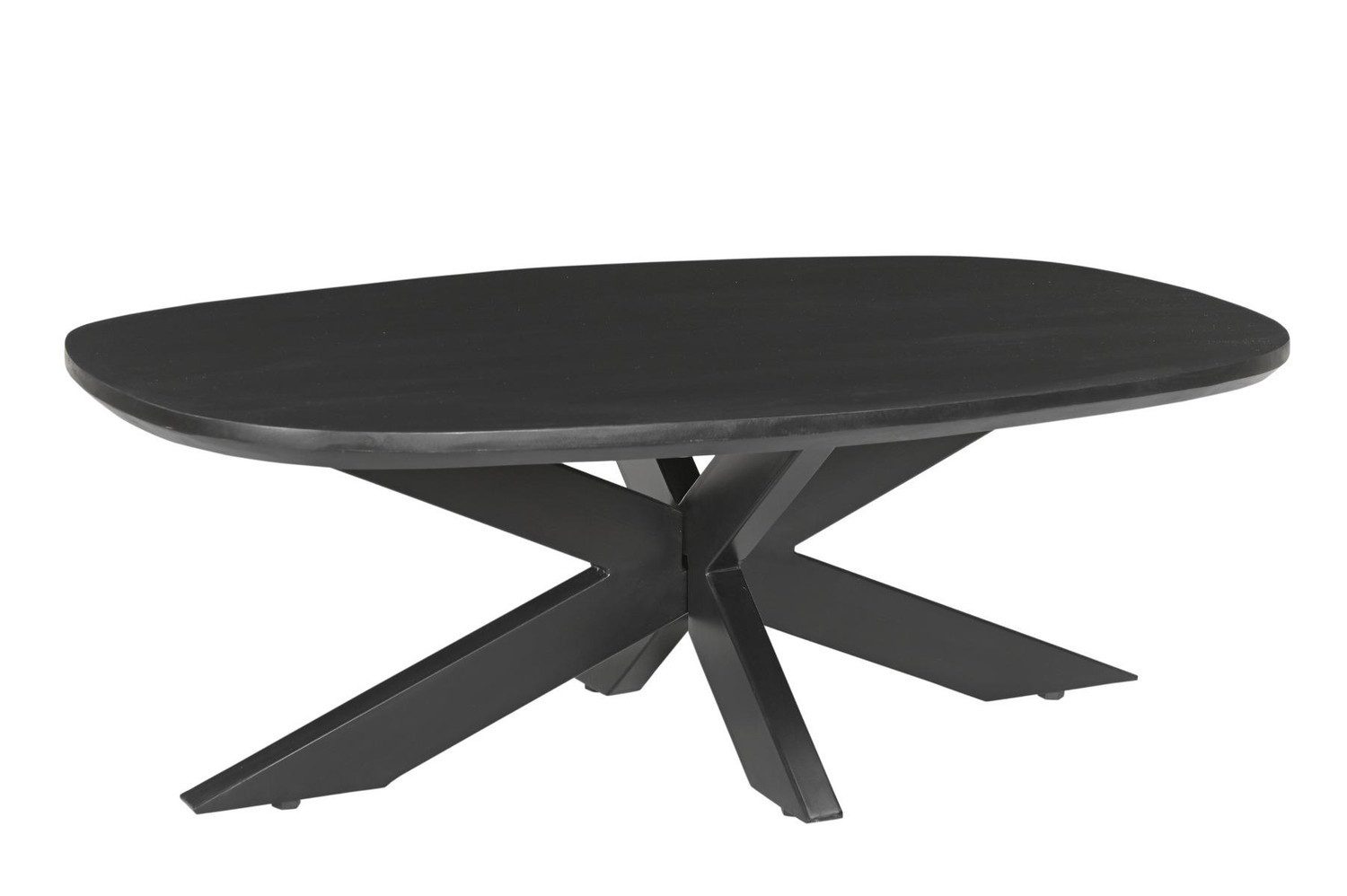 Beistelltisch Jesper Couchtisch 120x75x40 cm Mangoholz Stahl Schwarz