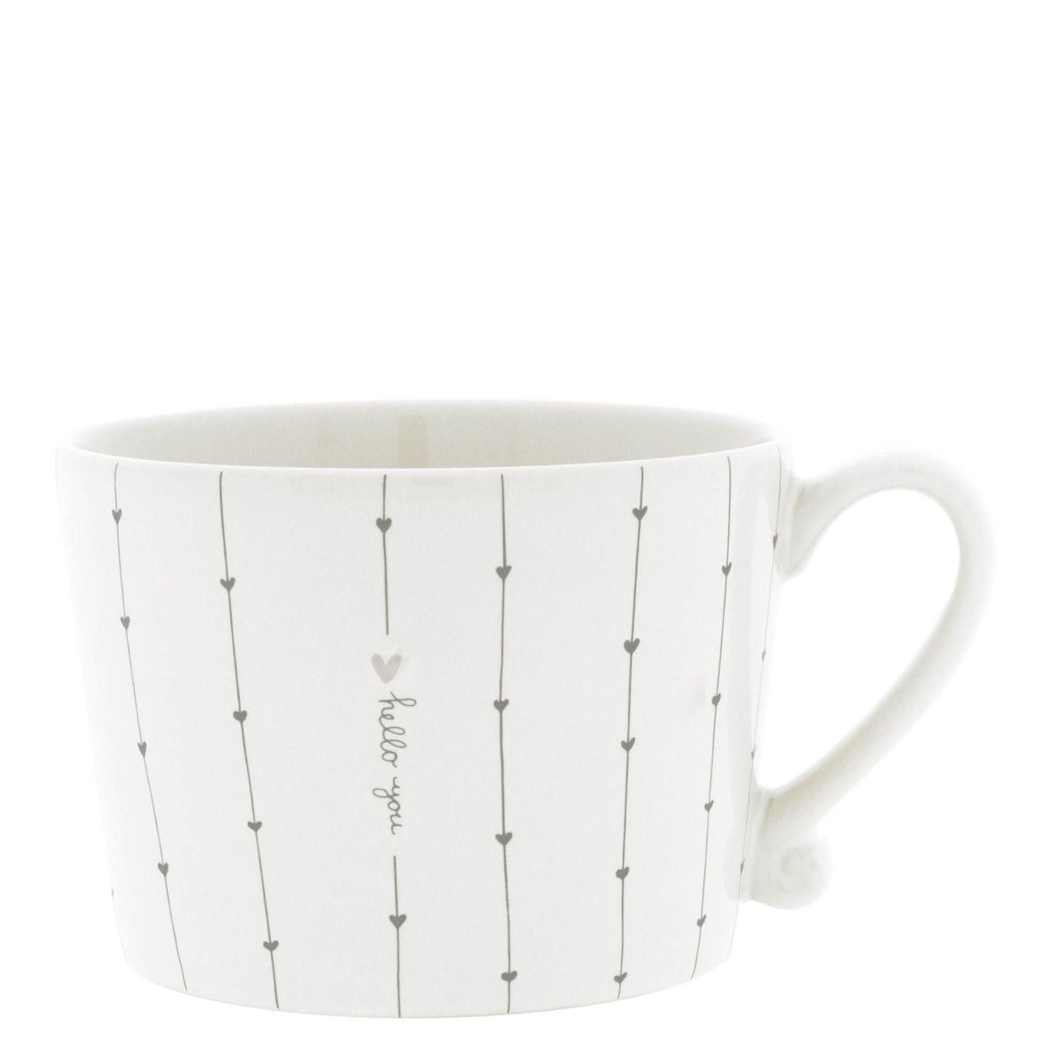 Bastion Collections Tasse Graues Herz, Keramik, Spülmaschinengeeignet