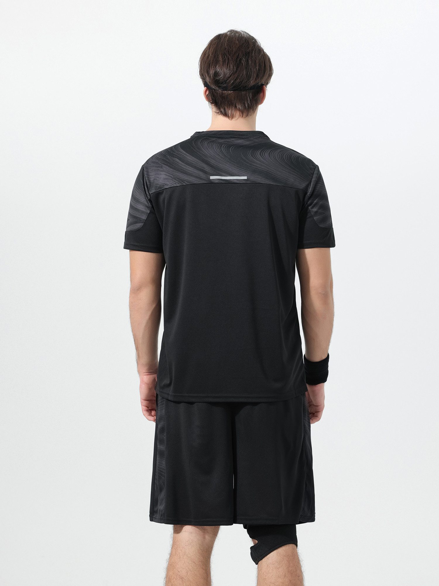 YOUTHUP Sportanzug, Herren Trainingsanzug Zweifarbig Kurzarm-Shirt und Shorts – Bild 3 von 5