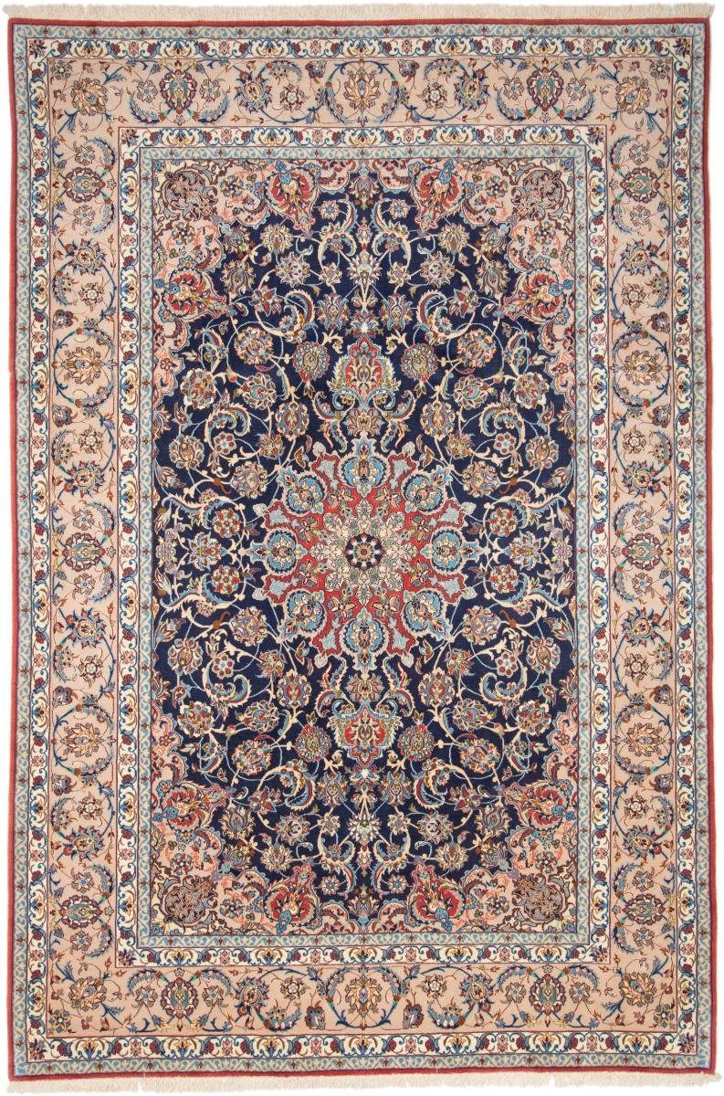 Orientteppich Isfahan Seidenkette 201x301 Handgeknüpfter Orientteppich, Nain Trading, rechteckig, Höhe: 6 mm
