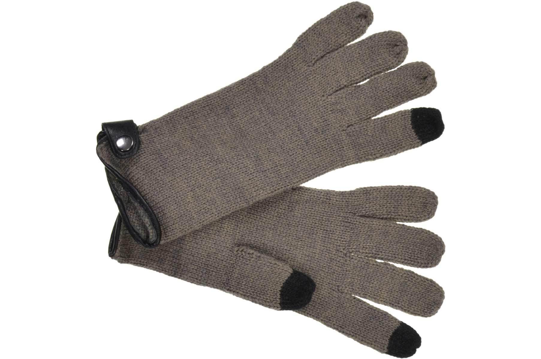 Seeberger Strickhandschuhe Fingerhandschuh mit PU-Leder detail 19629-0