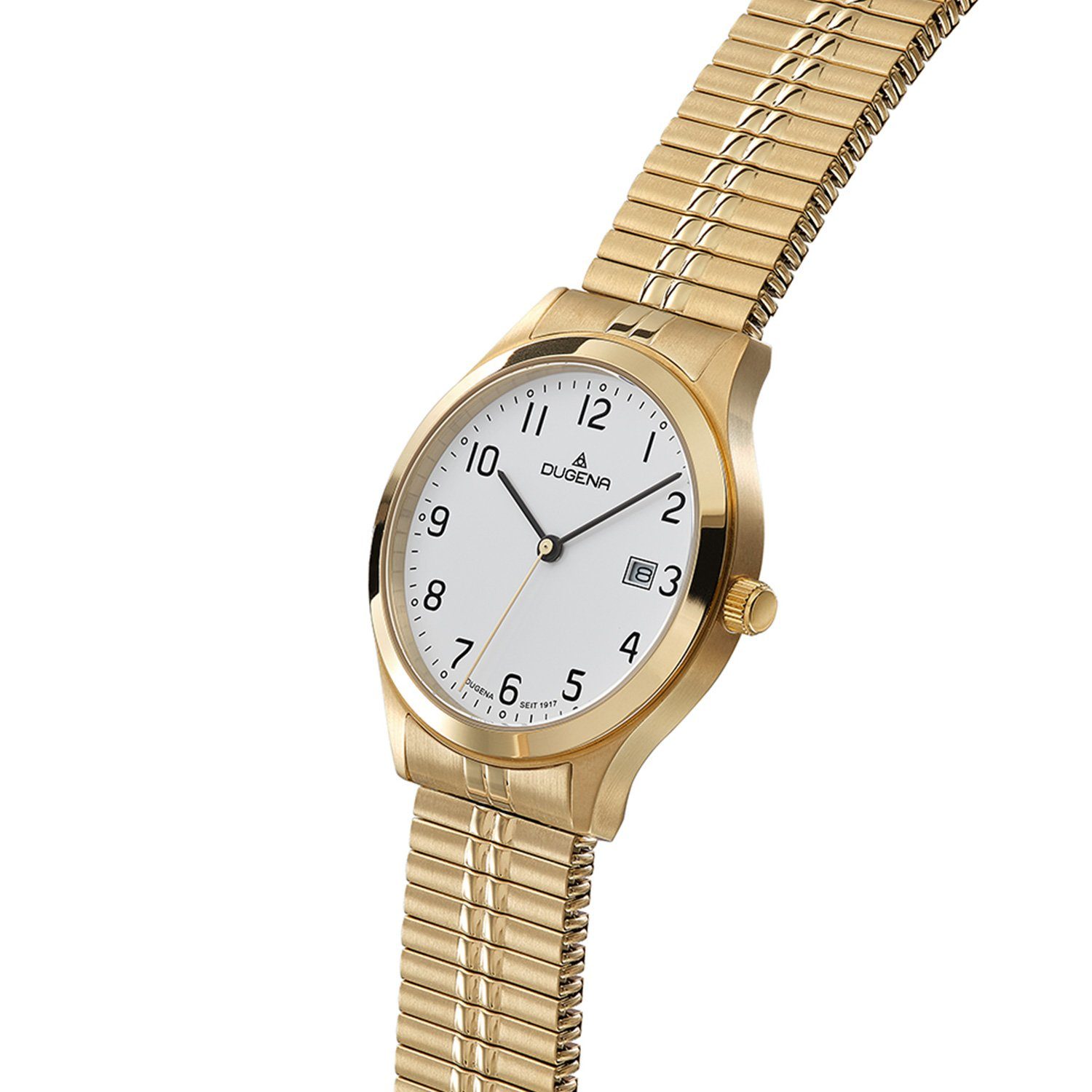 Dugena Quarzuhr Herrenuhr 4461072 Bari, Quarz, weißes Zifferblatt, Edelstahl, Mineralglas