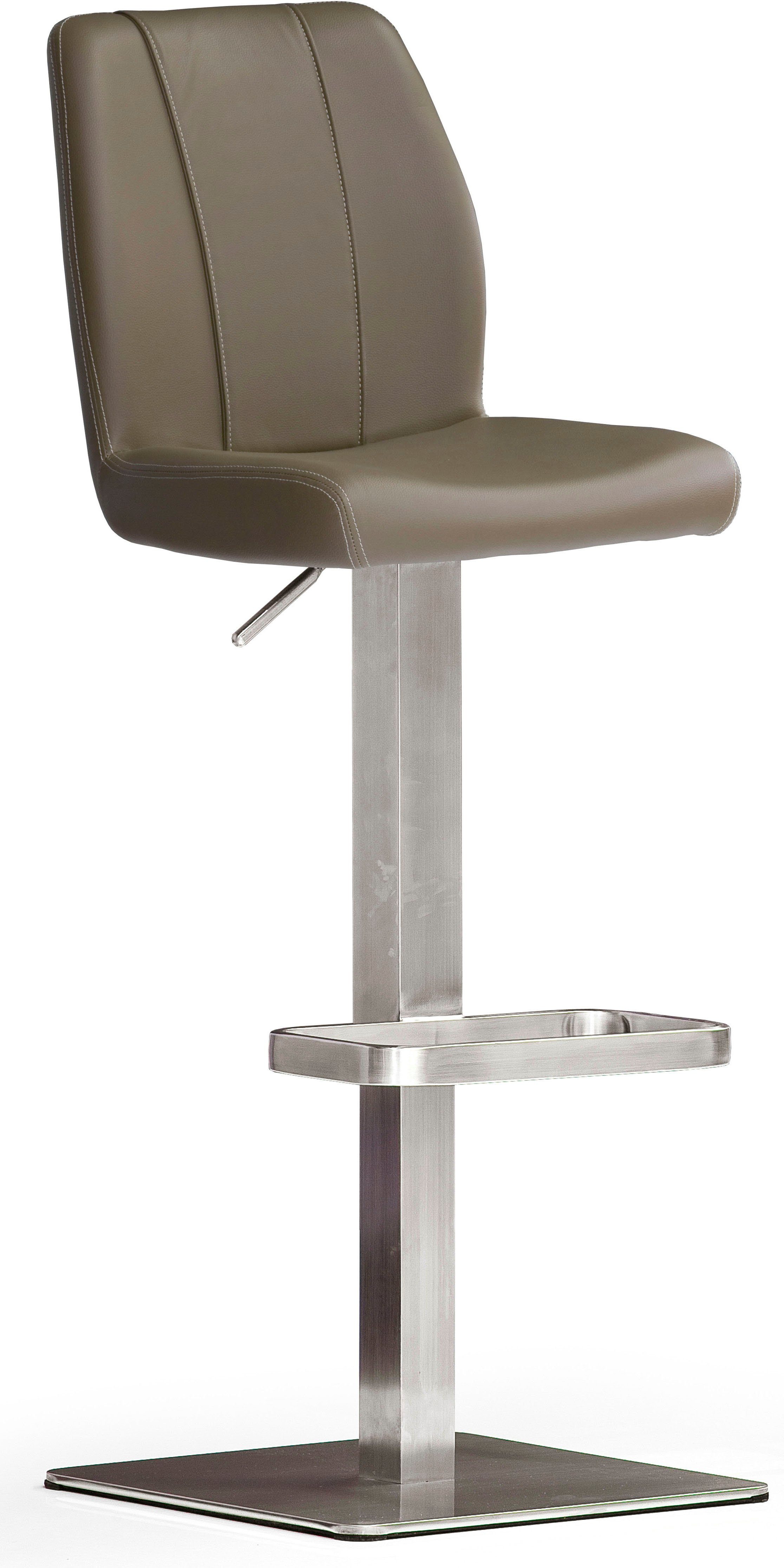 MCA furniture Bistrostuhl BARBECOOL Barhocker Bistrostuhl Tresenhocker, mit Rückenlehne,Bodenplatte eckig, 180° drehbar, Sitzhöhe von 56-81 cm
