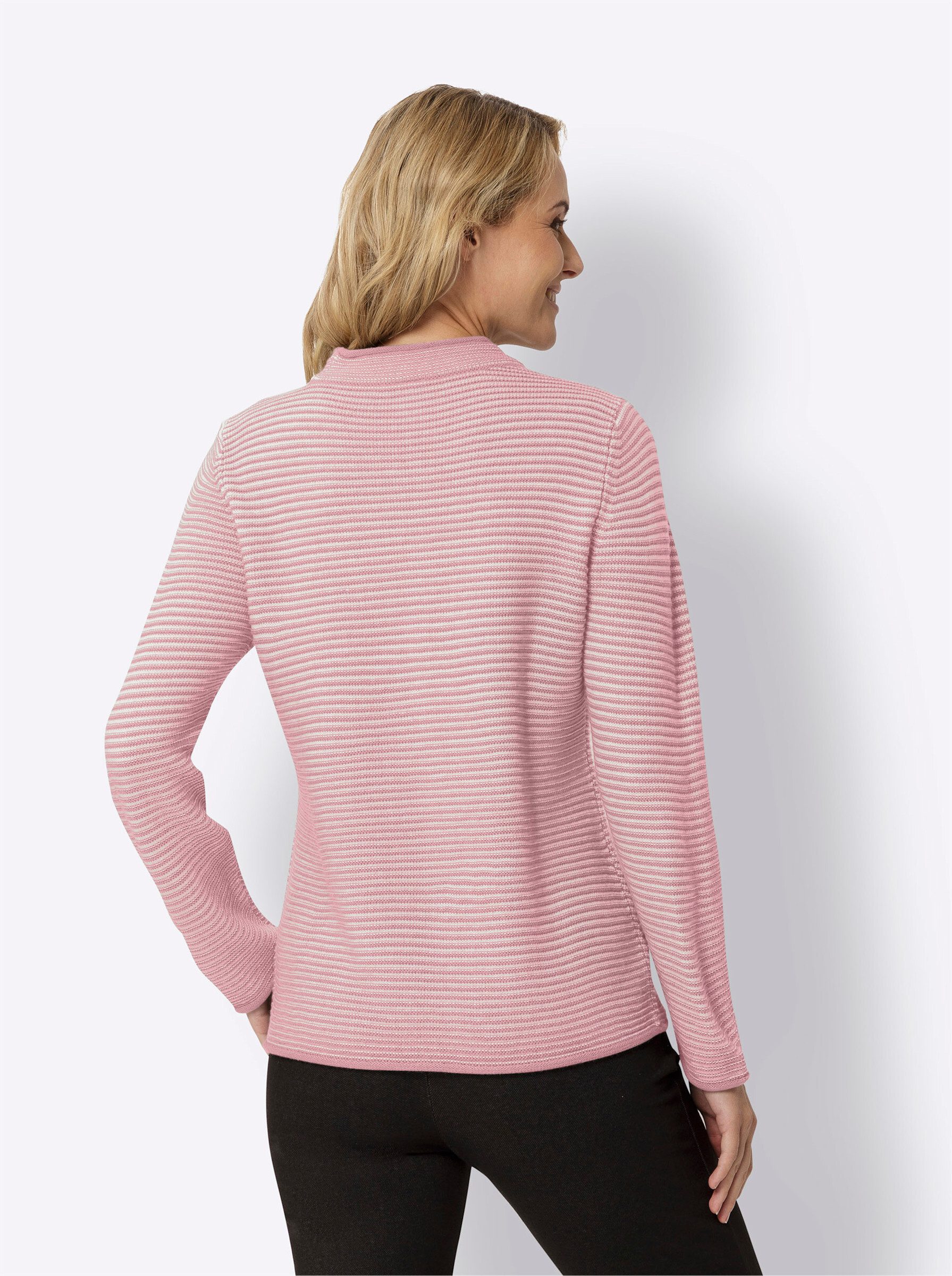 Sieh an! Strickpullover Stehkragen-Pullover Langarm Struktur günstig online kaufen