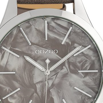 OOZOO Quarzuhr Oozoo Damen Armbanduhr Timepieces Analog, (Analoguhr), Damenuhr rund, groß (ca. 45mm) Textilarmband, Fashion-Style