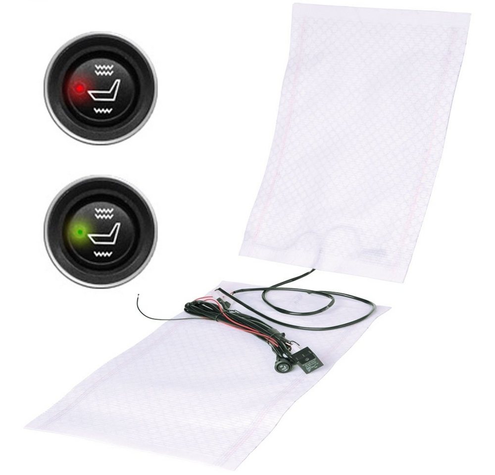 Systafex® Autositzbezug Auto Carbon Sitzheizung Universal Nachrüstsatz Einbauheizung 12V, Carbon-Fasern