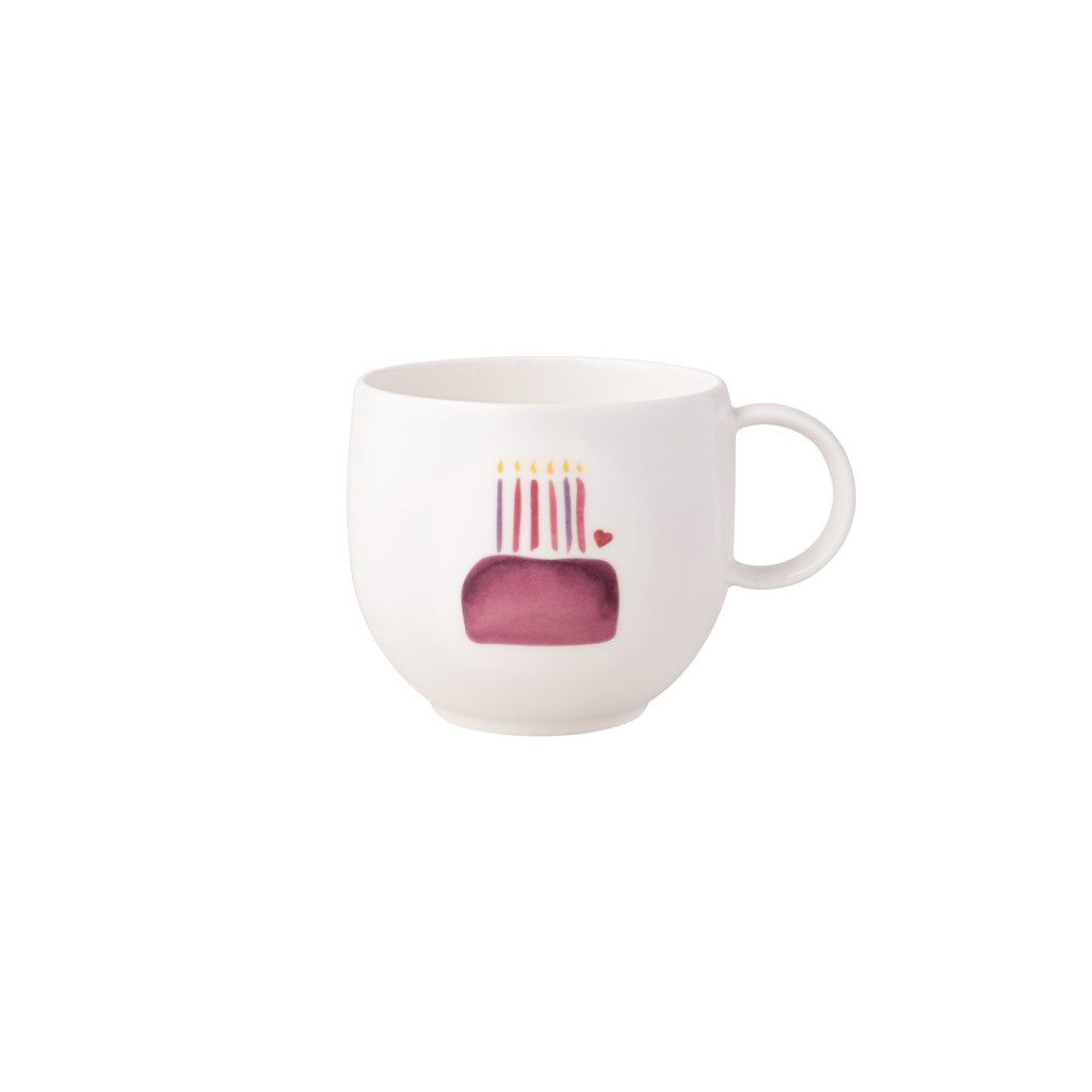 like. by Villeroy & Boch Tasse With Love Henkelbecher Happy Birthday 290 ml, 1-tlg., Porzellan, Premium Porcelain, mikrow.- & spülm.sicher, Made in Germany