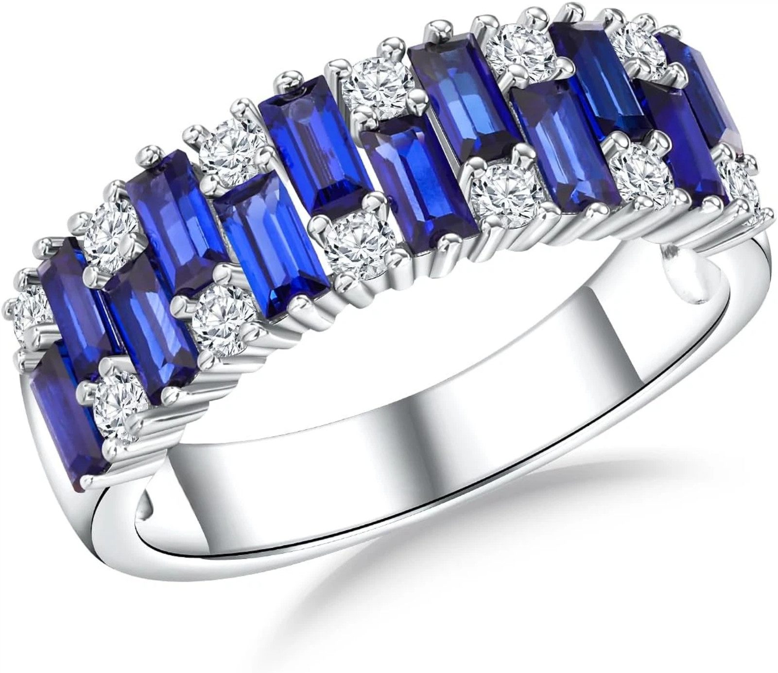 Jumpeak Diamantring Diamantring, 585 Weißgoldring, Saphirring, Damen-Ehering, Damenring, Edelsteinringe,Verlobungsringe,Herrenringe,Partnerringe,passende Ringe