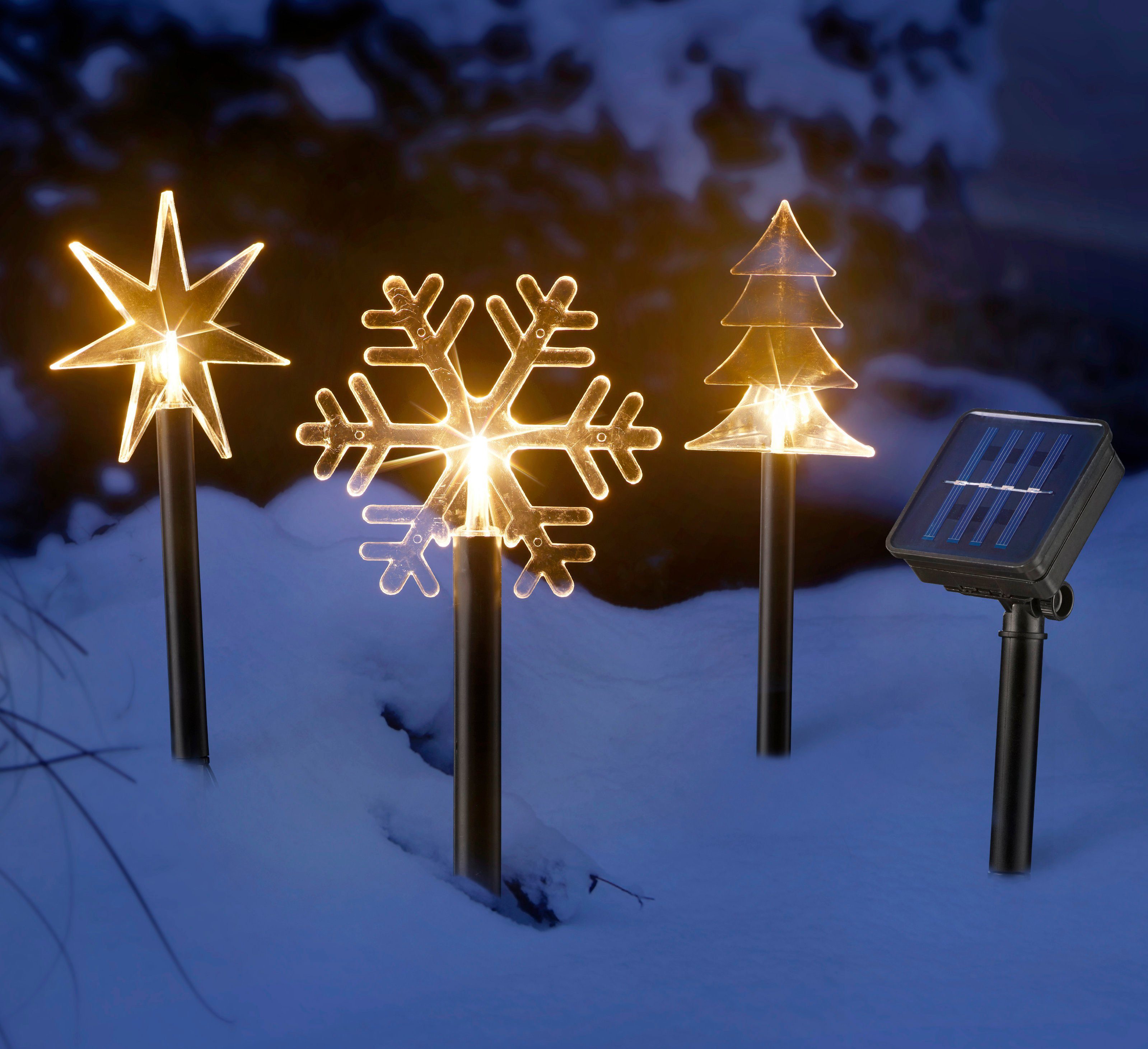 BONETTI Gartenleuchte »LED Solar Gartenstecker mit Stern, Tanne &  Schneeflocke als Motiv« Weihnachtsdeko für den Garten, warm-weiß  beleuchtet, solarbetrieben online kaufen | OTTO
