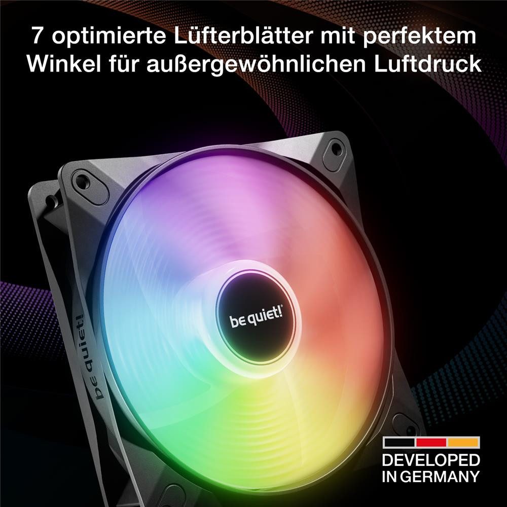 be quiet! Gehäuselüfter Light Wings LX 120mm PWM Reverse Black, 7 optimierte und invertierte Lüfterblätter