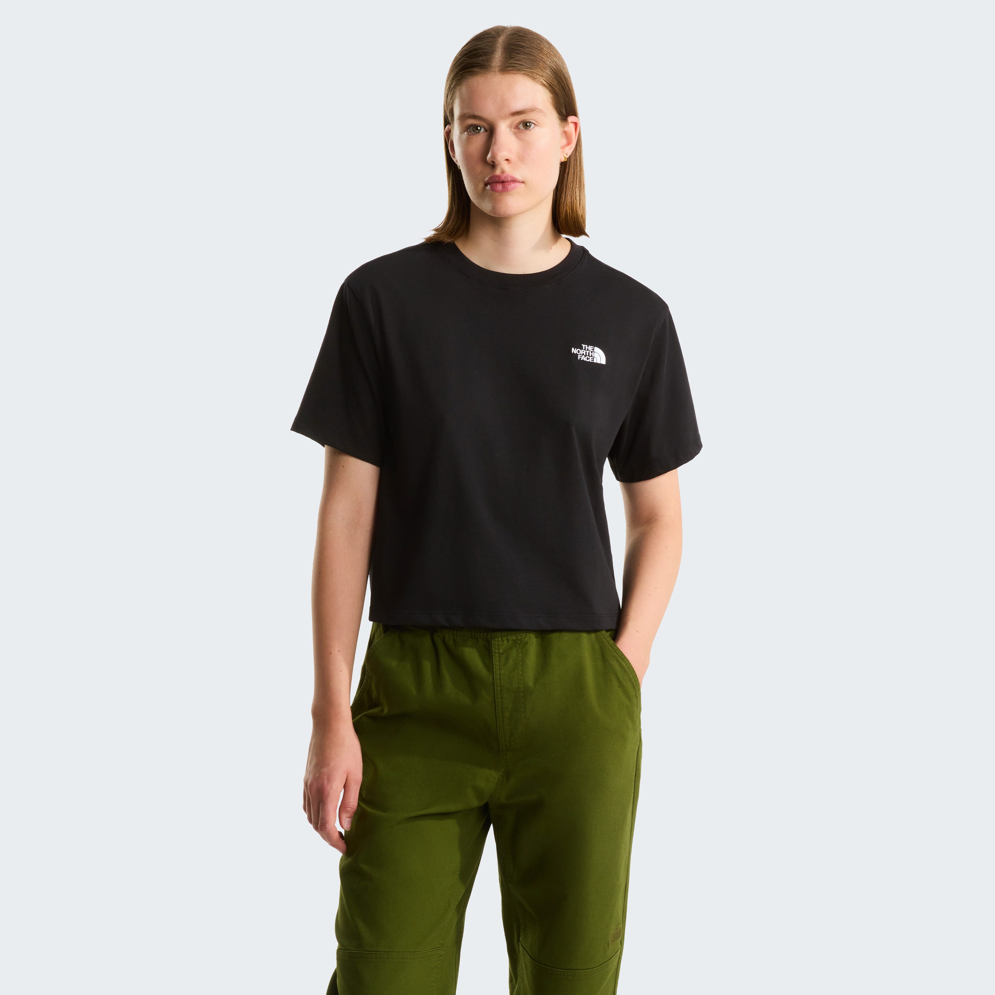 The North Face T-Shirt W EVOLUTION SIMPLE DOME CROP RLX SS TEE sportlicher Stil, kurzer und relaxter Schnitt, aus Poly-Baumwolle