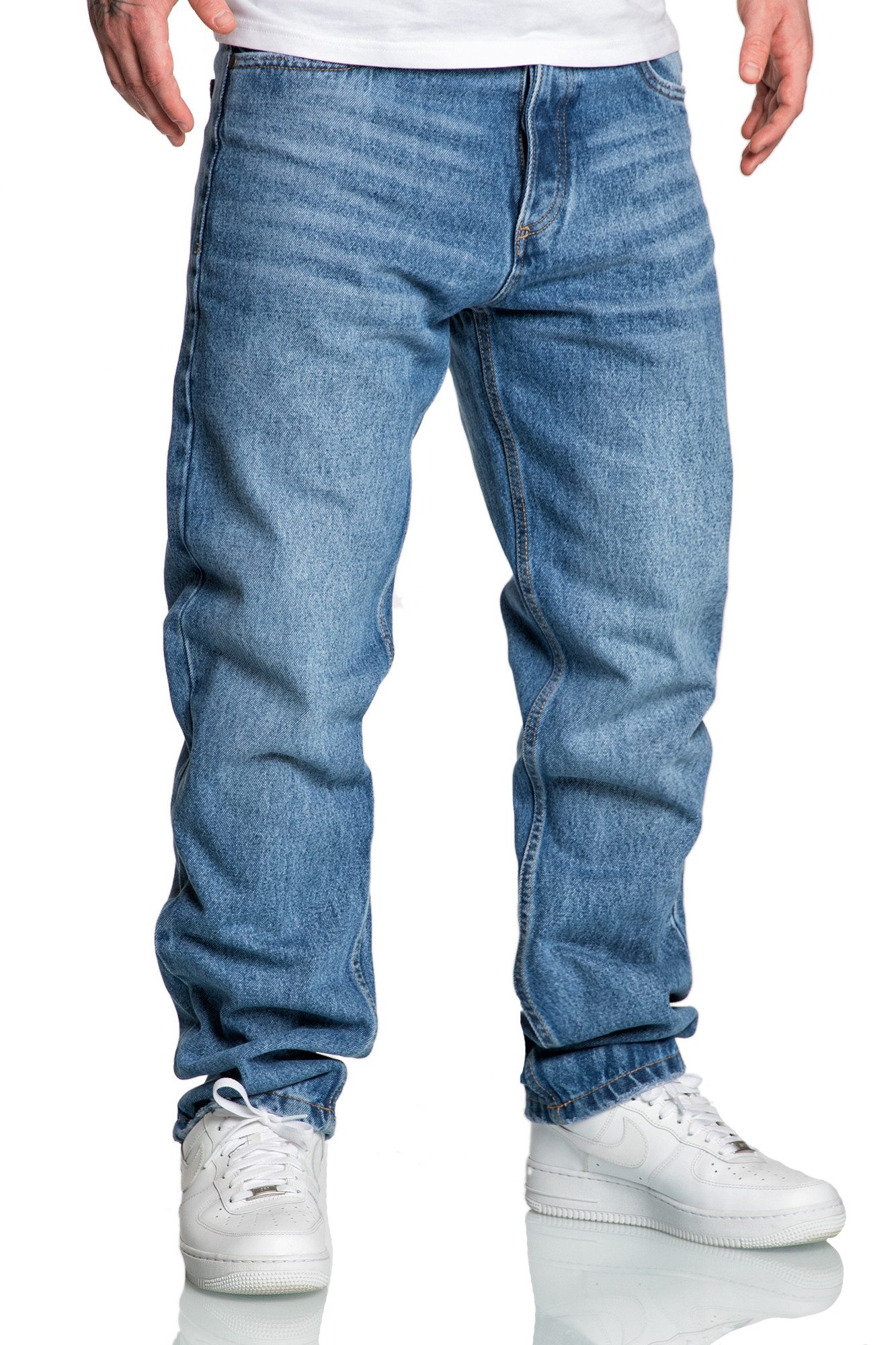 Amaci&Sons Weite Jeans BOX HILL 90s Baggy Jeans Herren 90s Denim Jeans Hose Straight Baggy