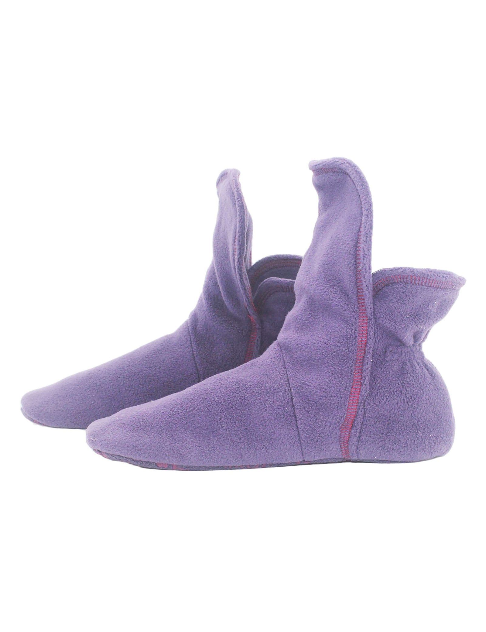 RAIKOU Hausstiefel Haussocken super flauschige Hüttenschuhe Hausschuh aus Micro Fleece mit ABS und Rutschfester Sohle Hell Lila | Hausschuhe