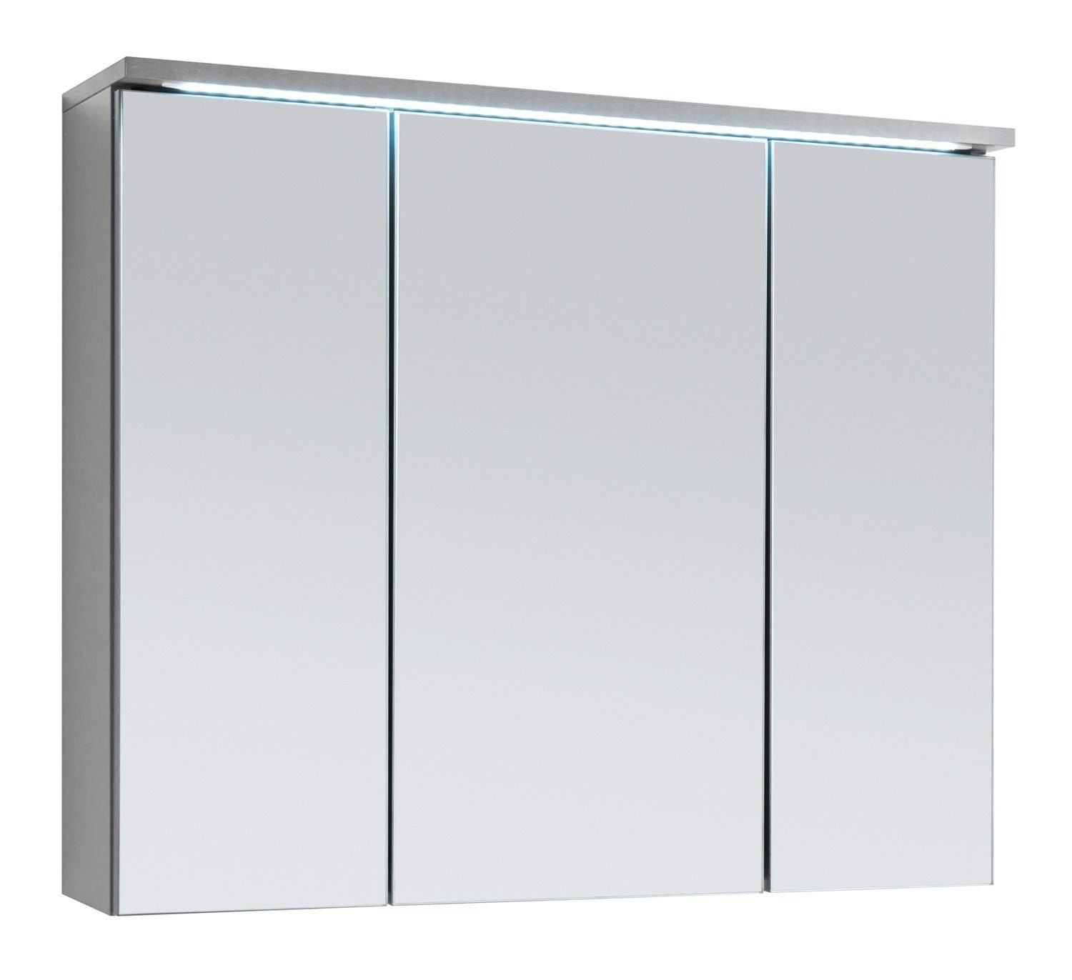 Badezimmerspiegelschrank TWO, B 80 cm, Titanfarben, inkl. LED-Beleuchtung
