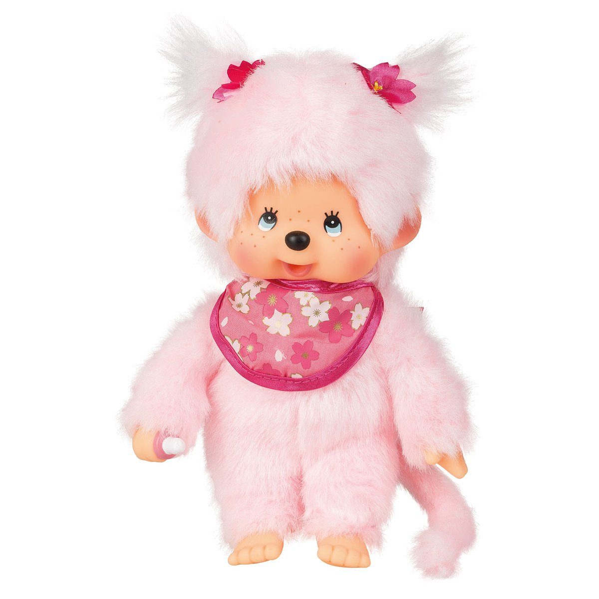 Sekiguchi Plüschfigur Monchhichi Plüschfigur Mädchen Kirschblüte mit Latz pink 20cm