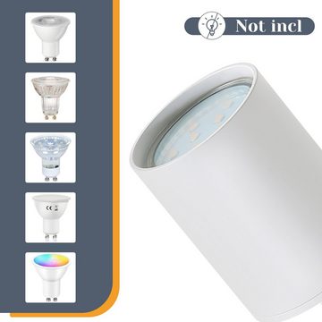 ZMH LED Deckenstrahler Deckenspot GU10 Deckenlampe Spots 4 Flammig 330°Schwenkbar, ohne Leuchtmittel, Industrial Wandstrahler für Wohnzimmer Schlafzimmer, Weiß