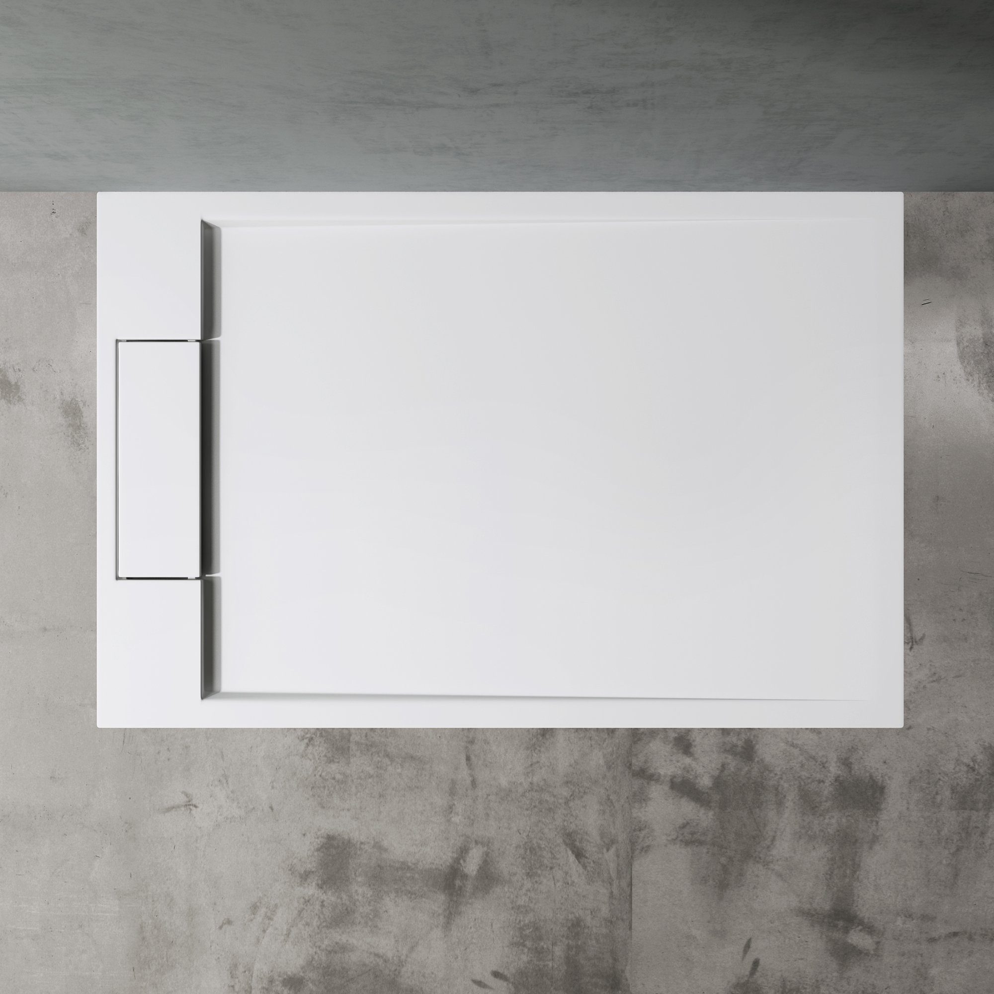 doporro Duschwanne Duschtasse Duschwanne Mineralguss rechteckig DIN-Anschlüsse Geoma04, Rechteckig, Mineralguss