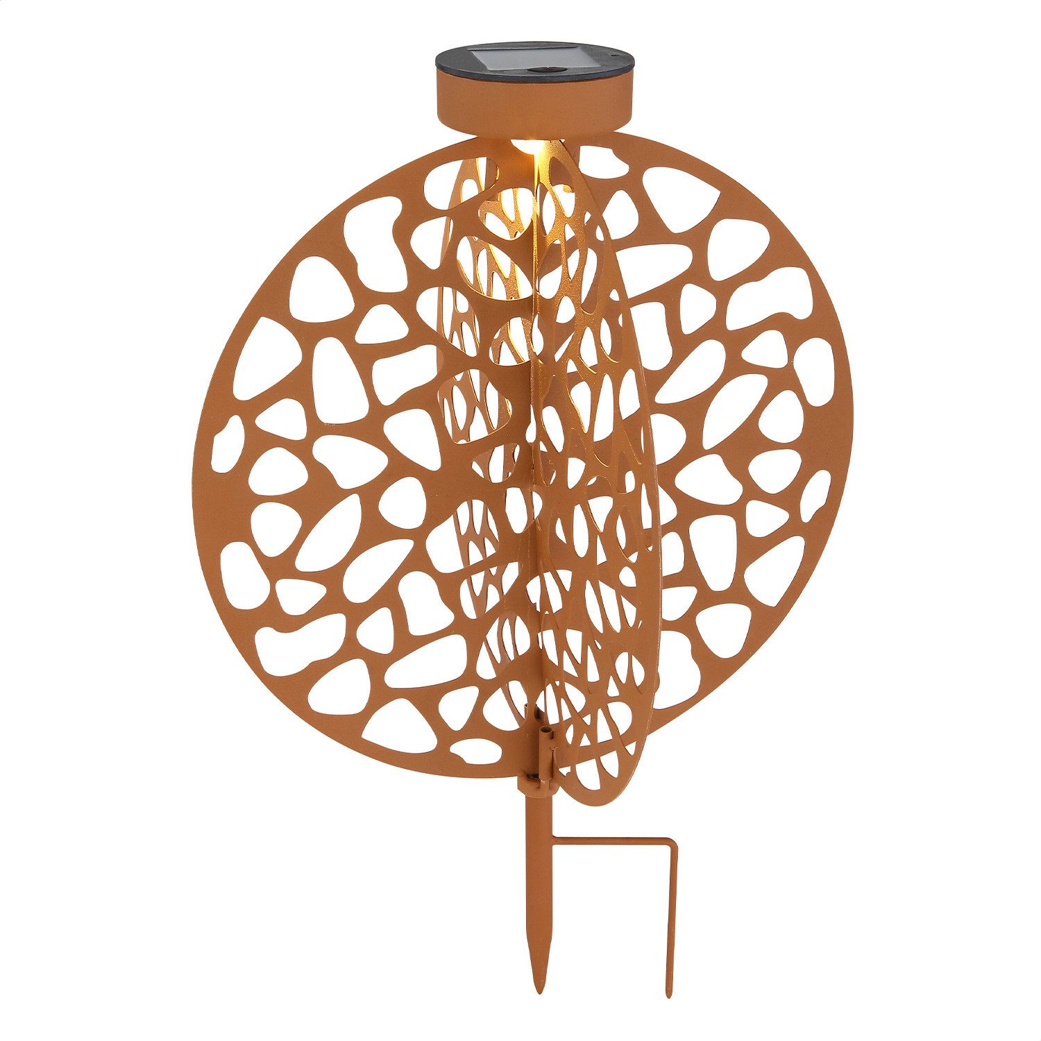 bmf-versand LED Solarleuchte Solarleuchte Garten Scheibe Solarlampe Außen Außenleuchte Solar mit, Gartenbeleuchtung, Außenlampe, LED fest integriert, warmweiß, Dekoleuchte