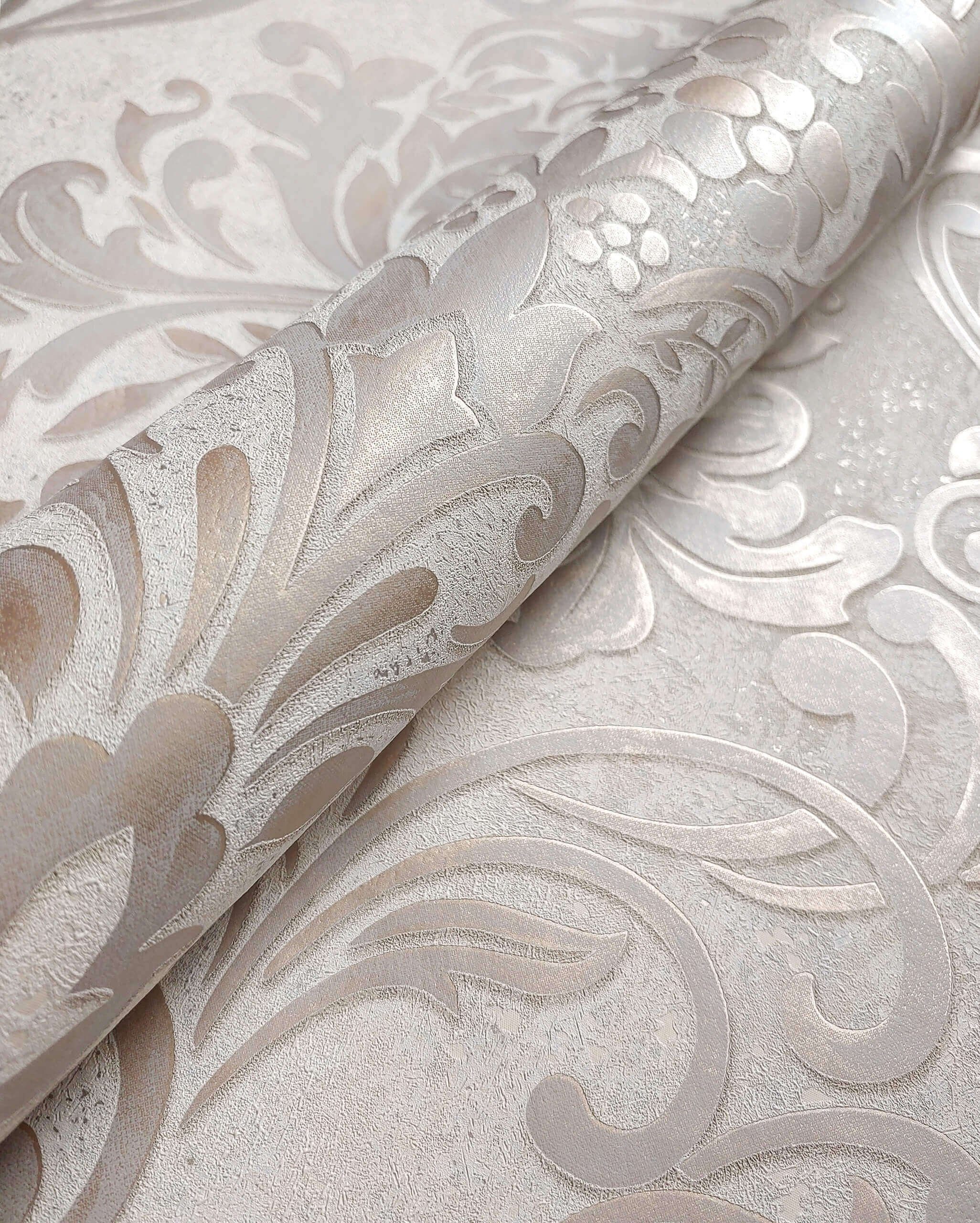 Newroom Vliestapete, Beige Tapete Barock Glänzend günstig online kaufen