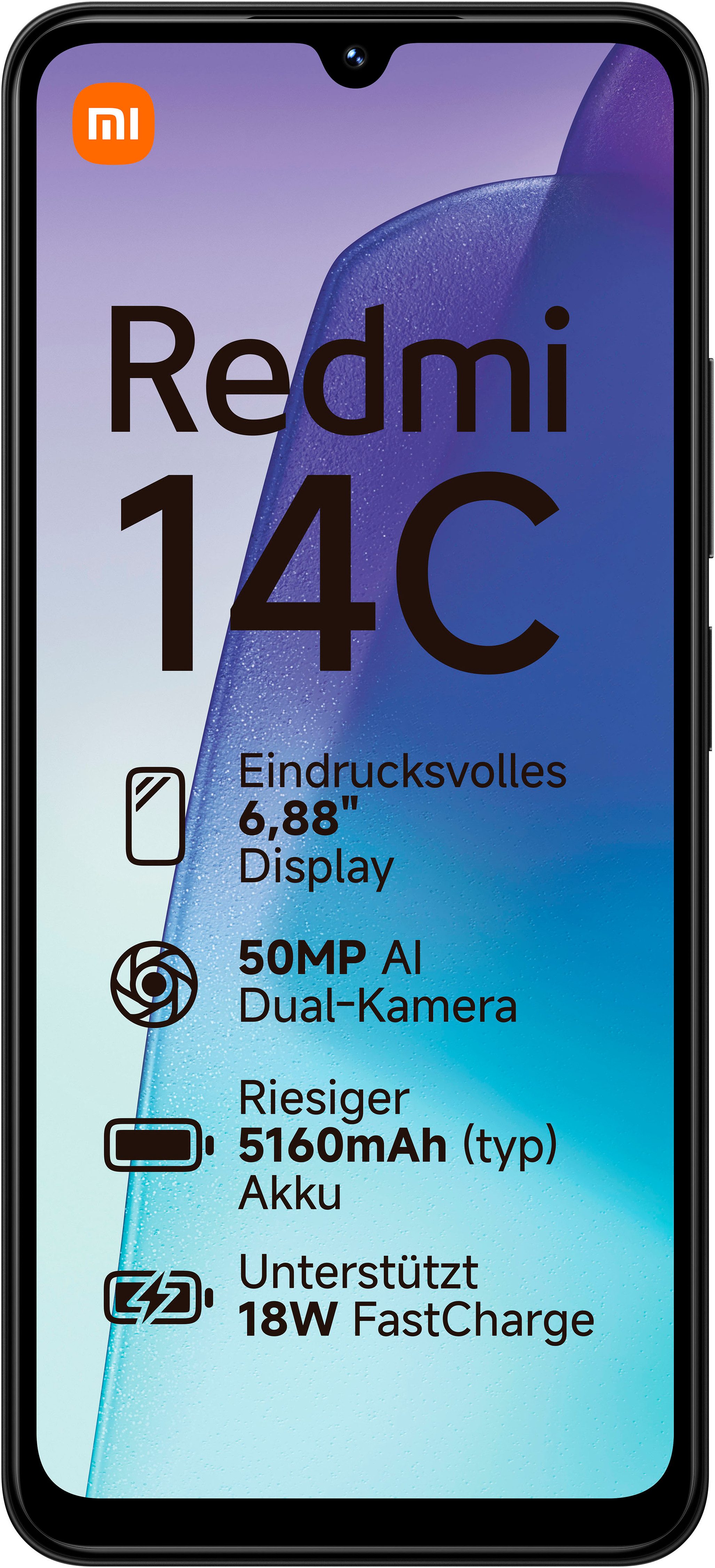 Xiaomi Redmi 14C Smartphone (17,47 cm/6,88 Zoll, 128 GB Speicherplatz, 50 MP Kamera)