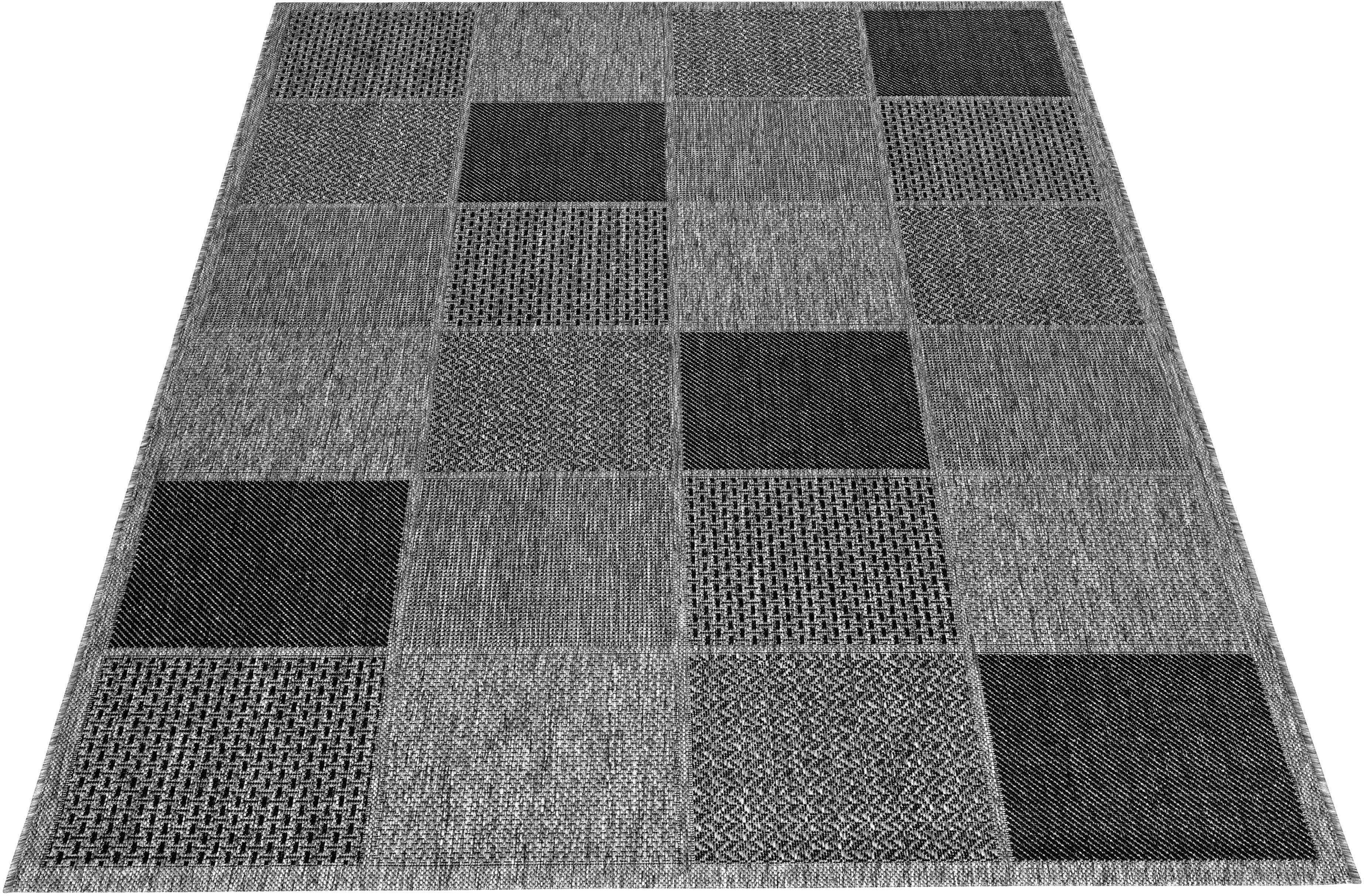 Teppich Kaspar, Home affaire, rechteckig, Höhe: 5 mm, Innen-und Outdoor geeignet, Wohnzimmer silberfarben