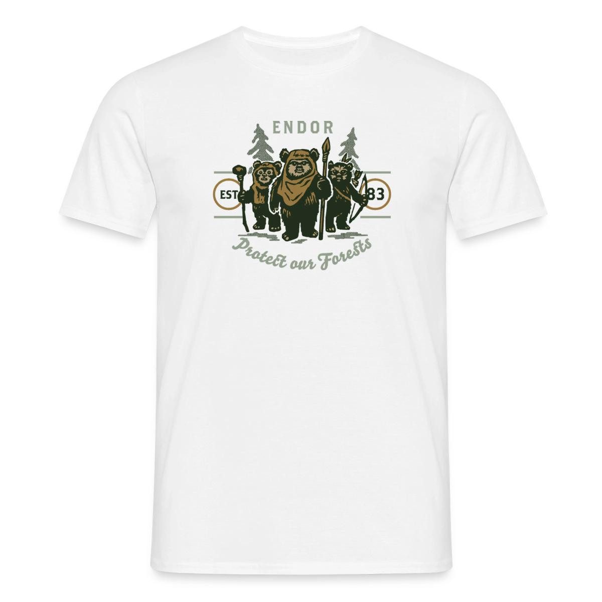 Spreadshirt T-Shirt Star Wars Endor Protect Our Forests Männer T-Shirt (1-tlg)