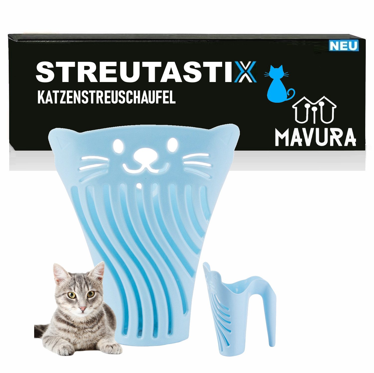 Katzenstreu STREUTASTIX Streuschaufel Katzenstreuschaufel Kotschaufel Streulöffel
