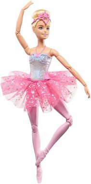 Barbie Anziehpuppe Dreamtopia, Zauberlicht Ballerina (blond), Puppe mit Leucht-Kleid