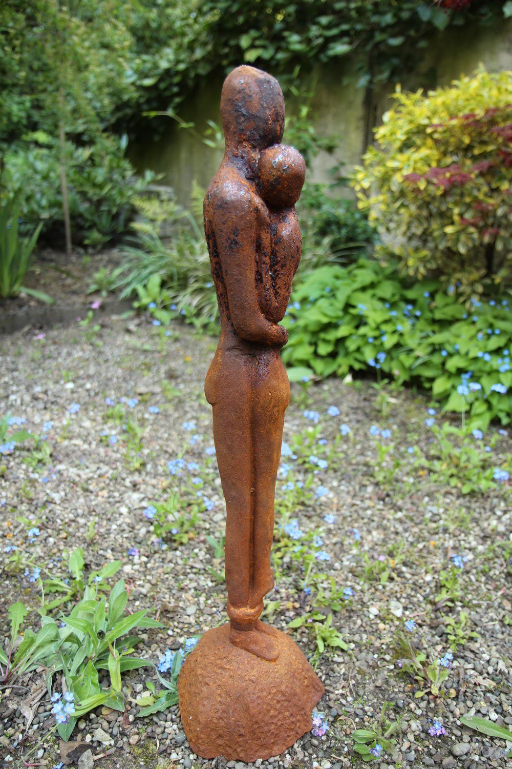 Aubaho Gartenfigur Gartenskulptur Skulptur Figur Liebespaar Moderne Paar Liebe Kunst Eise