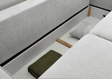 ED EXCITING DESIGN Schlafsofa Melvin, mit Bettfunktion, Bettkasten, Rücken-, Nieren- und Zierkissen