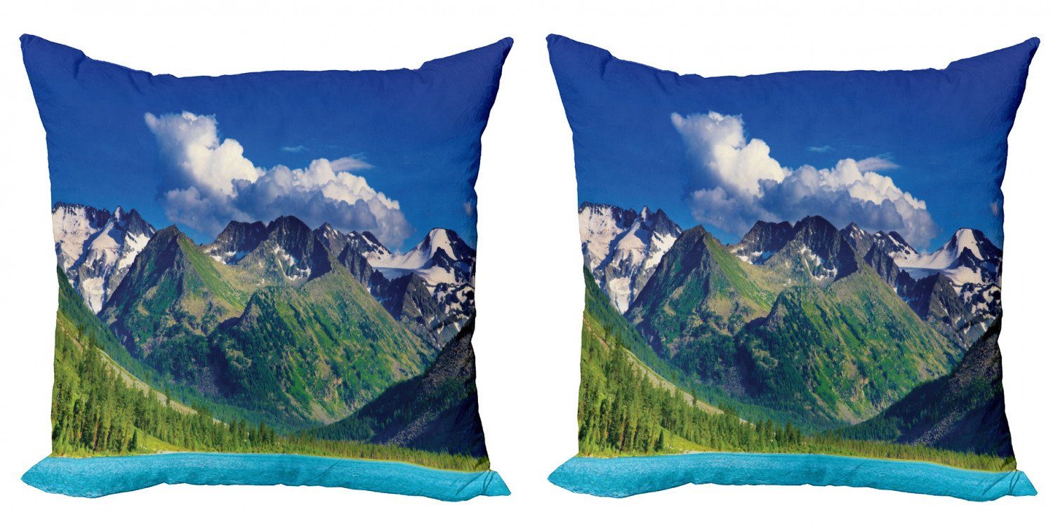 (2 Abakuhaus im Accent Doppelseitiger Digitaldruck, Hochland Stück), Modern See Altai-Gebirge Kissenbezüge