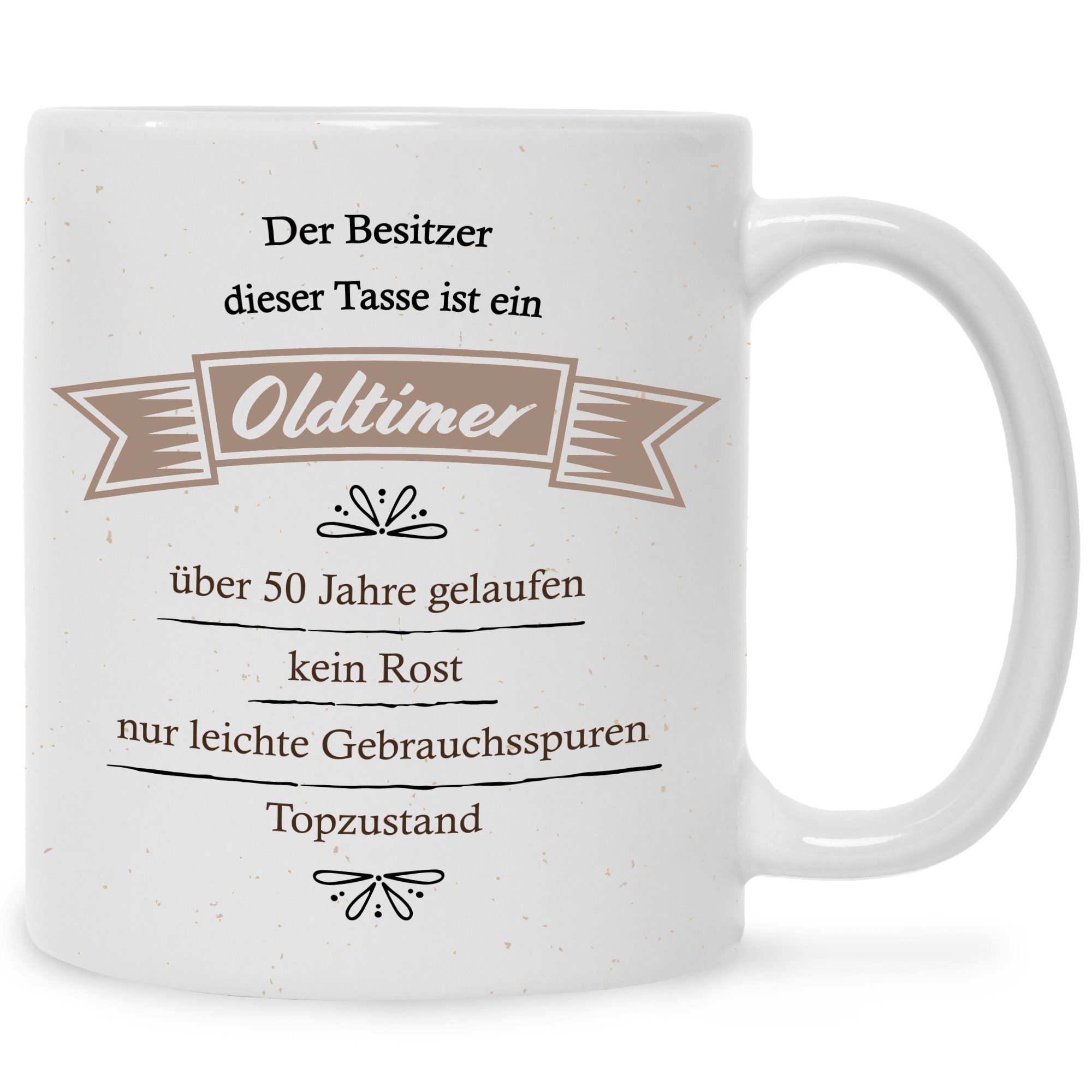 GRAVURZEILE Tasse Bedruckte Tasse mit Spruch - Oldtimer Geburtstag - Lustiges Geschenk - Geschenk für Mama Papa Freunde zum Geburtstag Weihnachten Valentinstag - Geschenk für Sie & Ihn Weiß