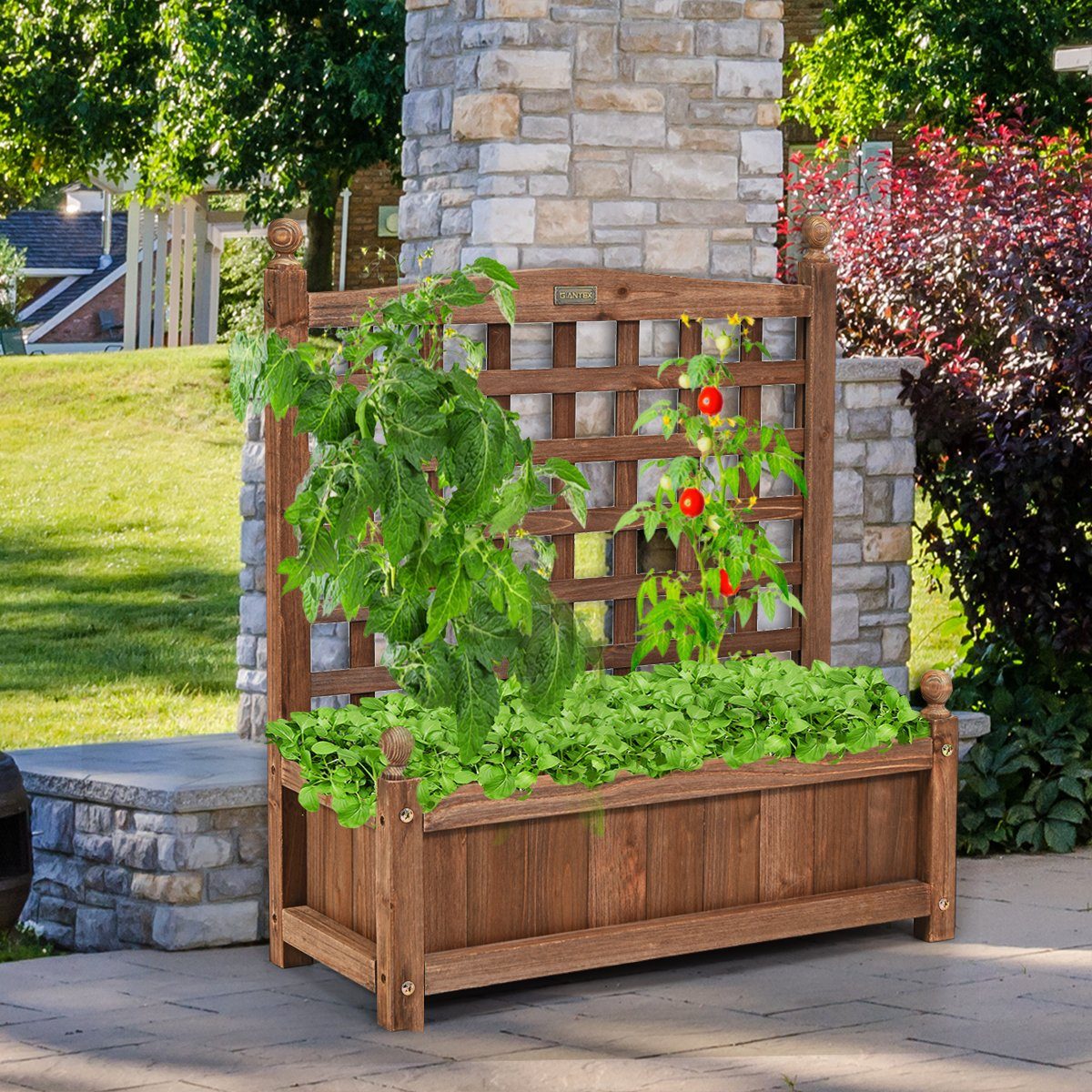 COSTWAY Blumenkasten, Pflanzkübel aus Kiefernholz, 64,5x28x75cm günstig online kaufen