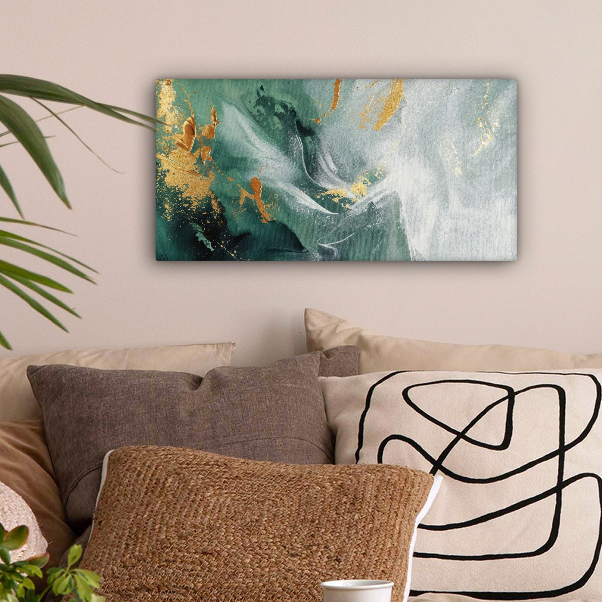 OneMillionCanvasses® Leinwandbild Panorama Grün - Modern günstig online kaufen
