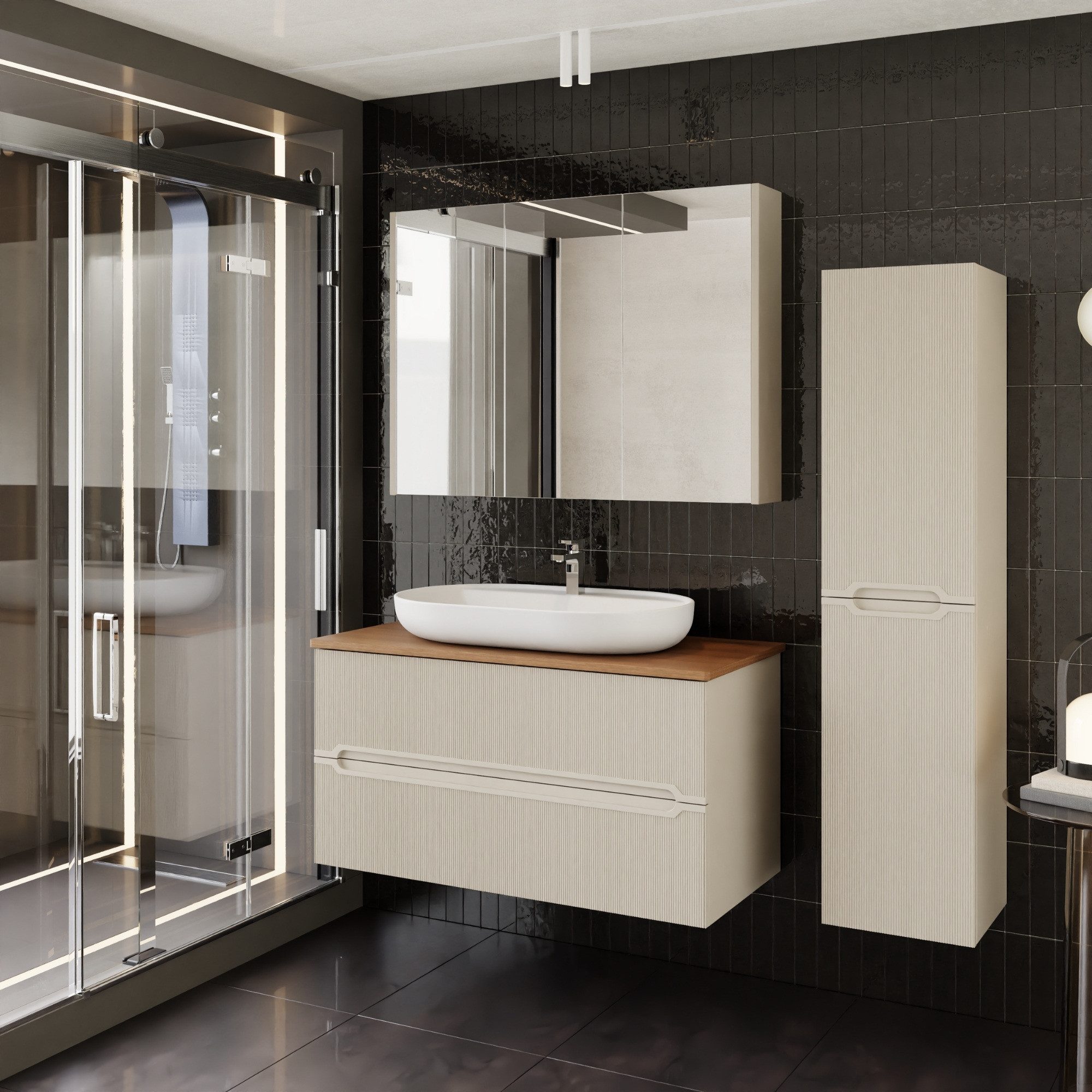 Karen Badmöbel-Set Badmöbel Set Bella, (Komplett-Set, Standartmäßig 4-Teili günstig online kaufen