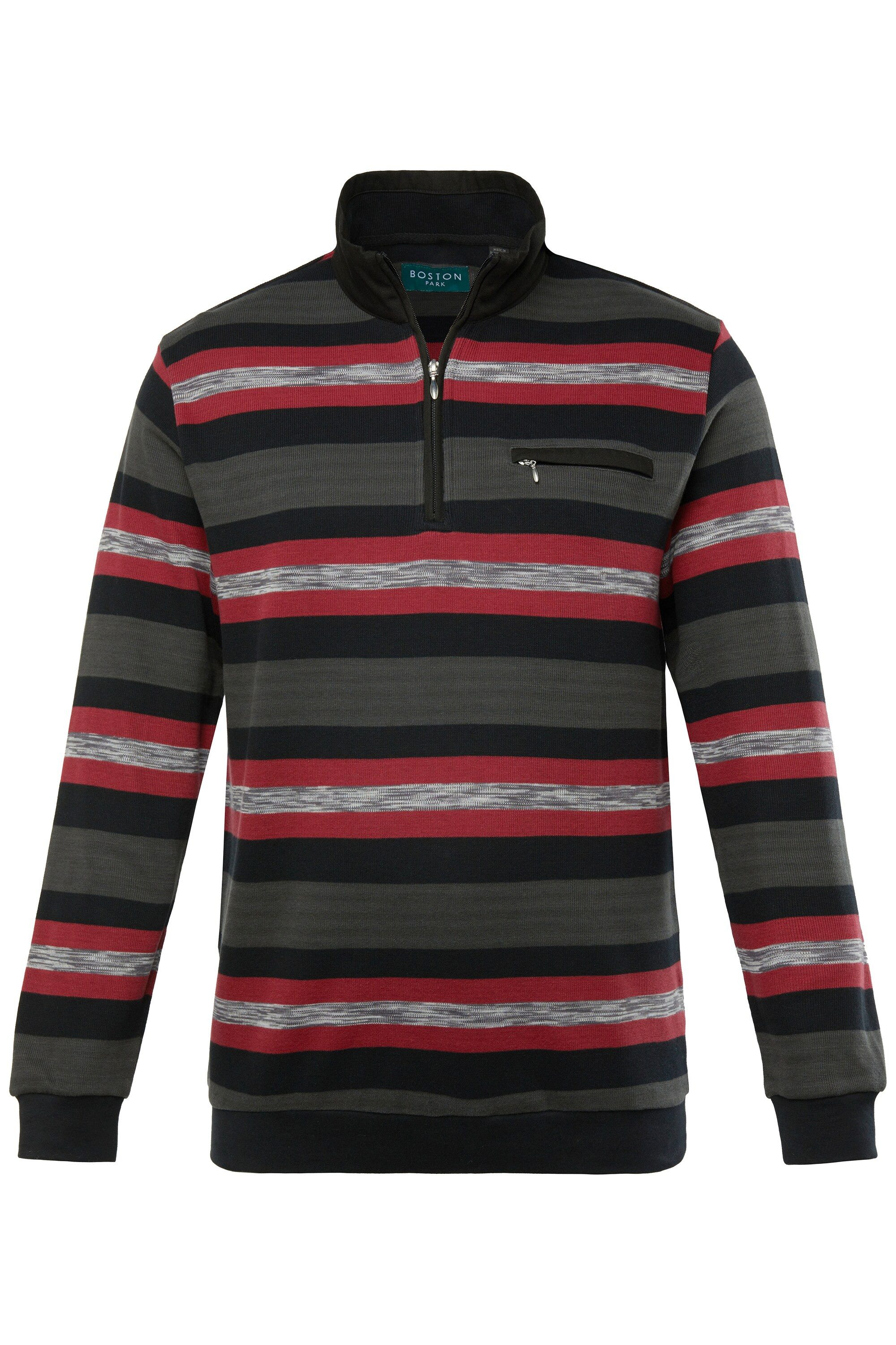 Boston Park Sweatshirt Troyer Zippkragen Brusttasche günstig online kaufen