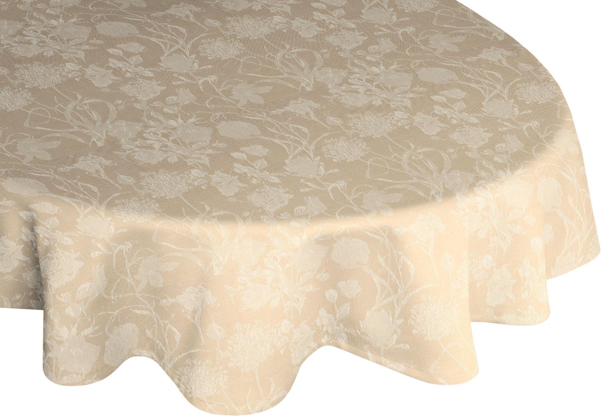 Light beige Adam Cuvée Tischdecke Flower