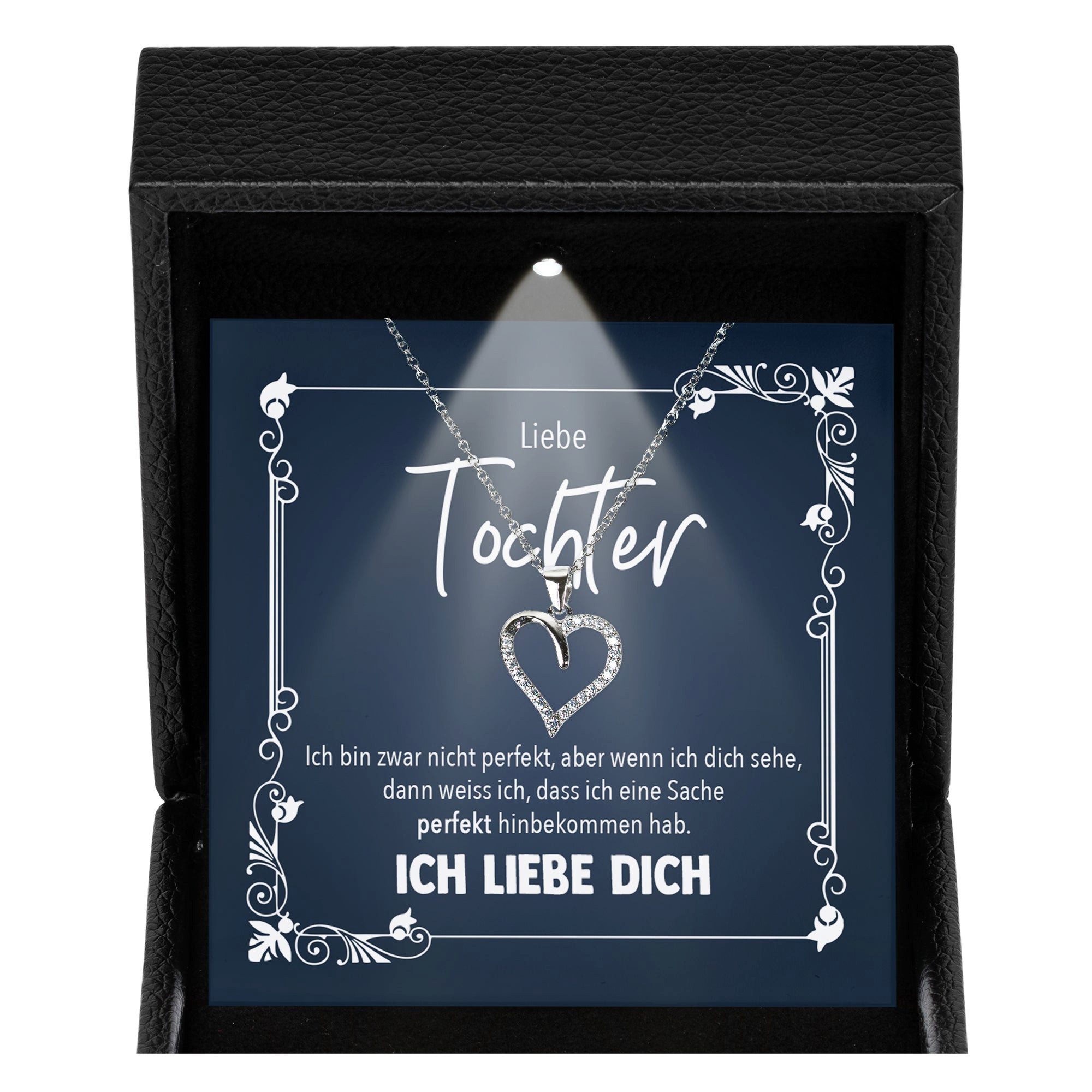 22Feels Schmuckset Tochter Geschenk Mädchen Frauen Schmuck Geburtstag Abi Herz Halskette (Geschenkset), Silber 925/000, Geschenkset Made In Germany, Premium Licht Etui