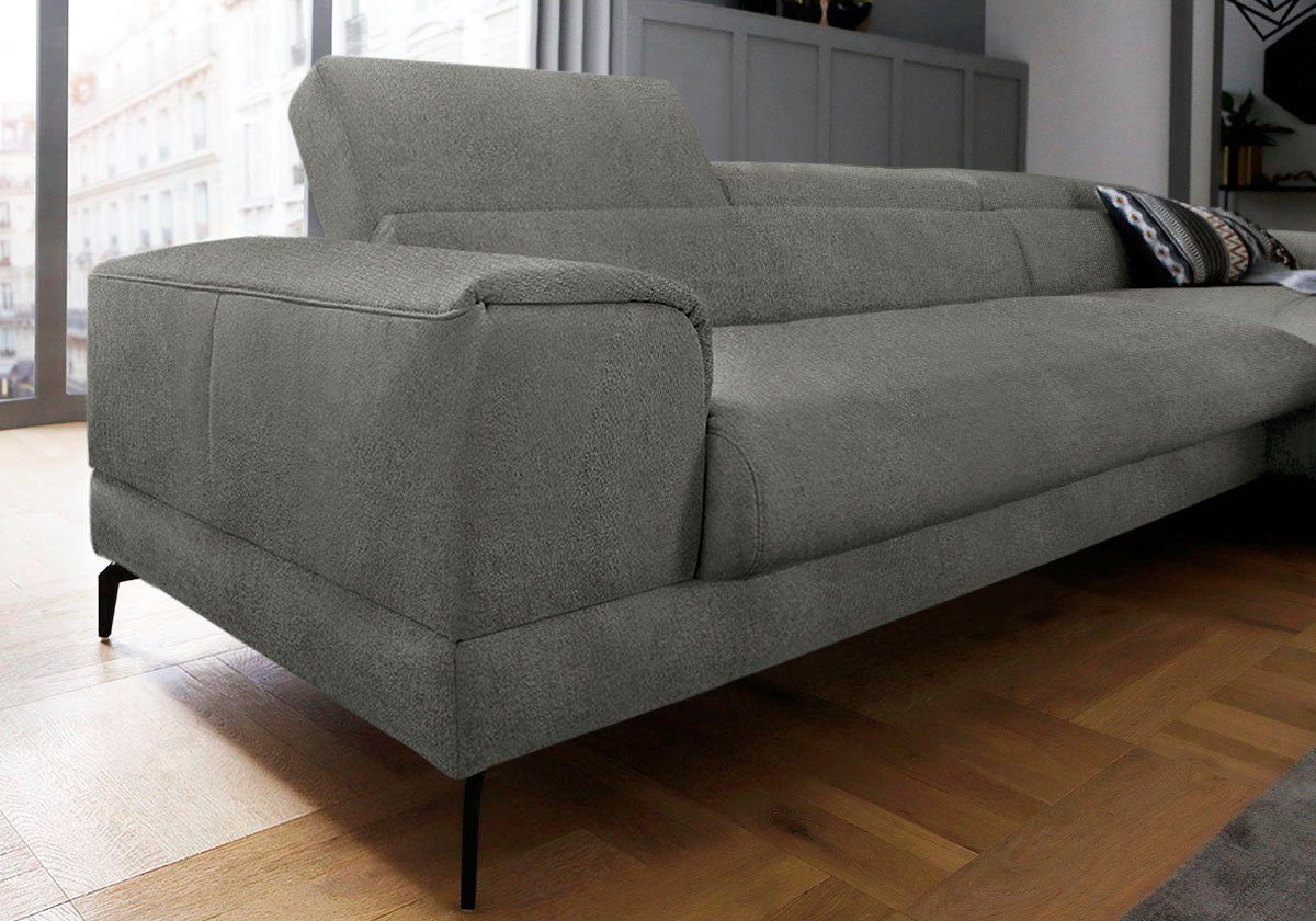 Kopfteilverstellung, piedroo, 343cm Sitztiefenverstellung, Breite W.SCHILLIG wahlweise Ecksofa mit