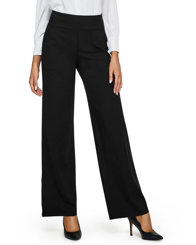 G4Free Jogginghose Yoga Hosen Damen Kleiderhose Hohe Taille Arbeitshose mit 4 Taschen Strecken weites Bein