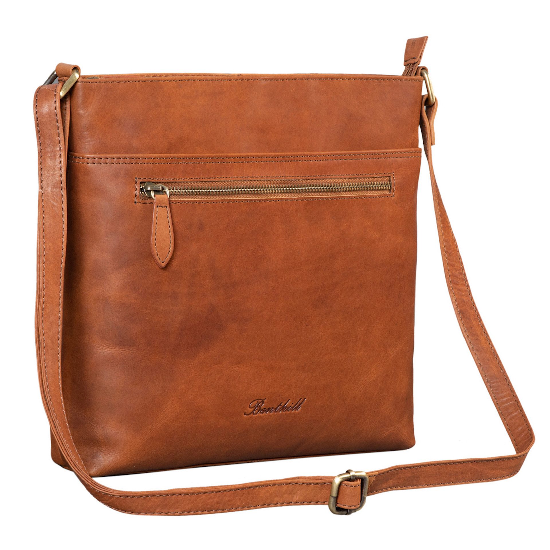Benthill Umhängetasche Damen Echt Leder Umhängetasche Handtasche Schultertasche Shopper, Schultergurt / Umhängegurt Reißverschlussfach