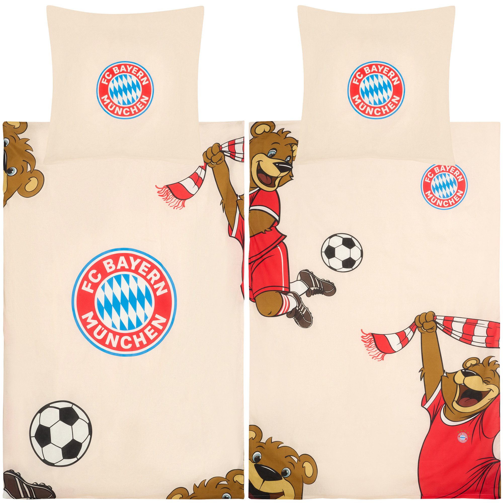 BERONAGE Kinderbettwäsche FC Bayern München Berni Maskottchen Bettwäsche Li günstig online kaufen