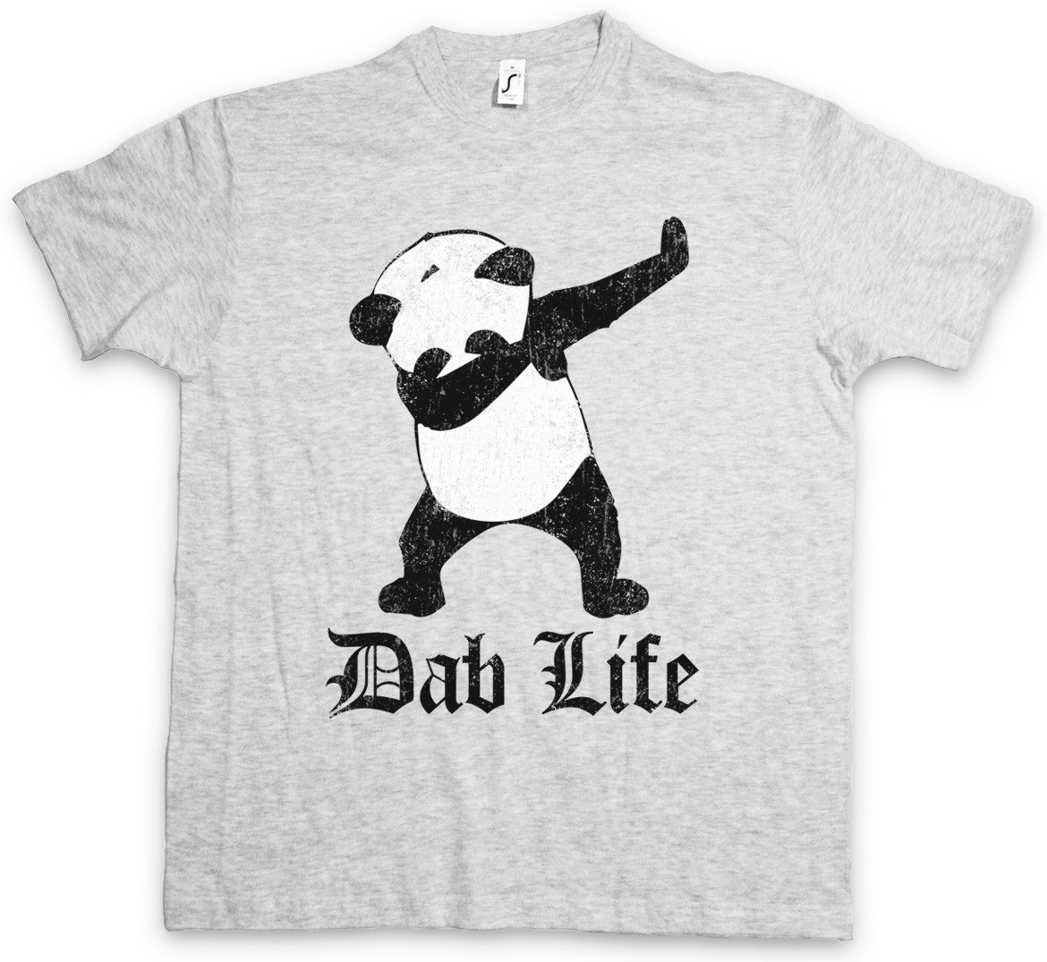 Print-Shirt Dab Life I Herren T-Shirt Panda Bär Bear Thug Dance DJ MC Disco Club